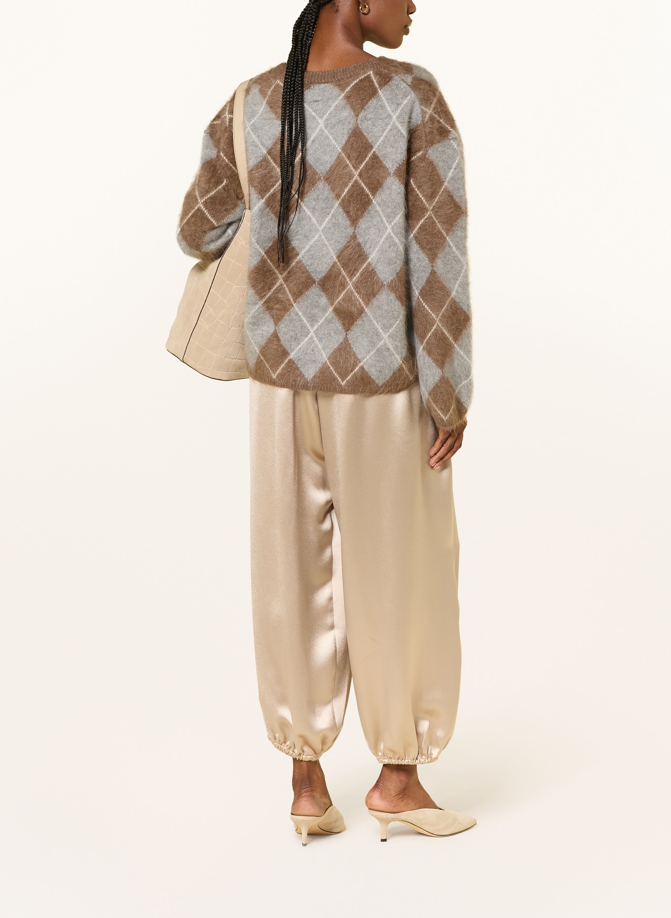 (THE MERCER) N.Y. Cashmere Sweater: GRAY / BROWN