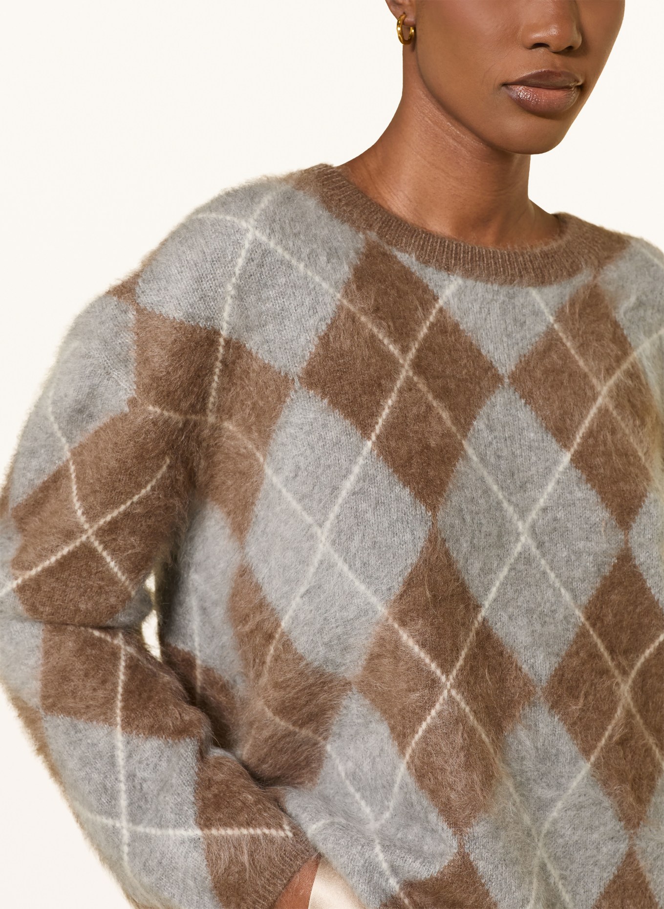 (THE MERCER) N.Y. Cashmere Sweater: GRAY / BROWN