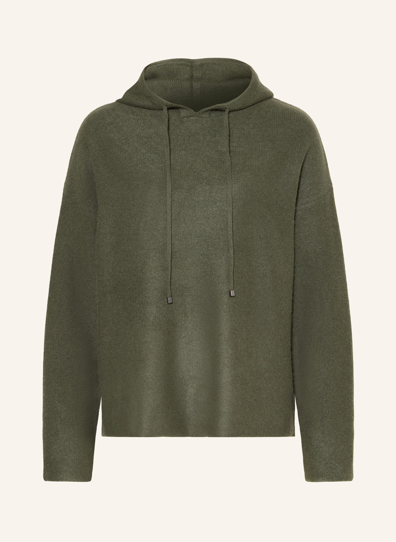 (THE MERCER) N.Y. Gebreide Hoodie van kasjmier: OLIJF