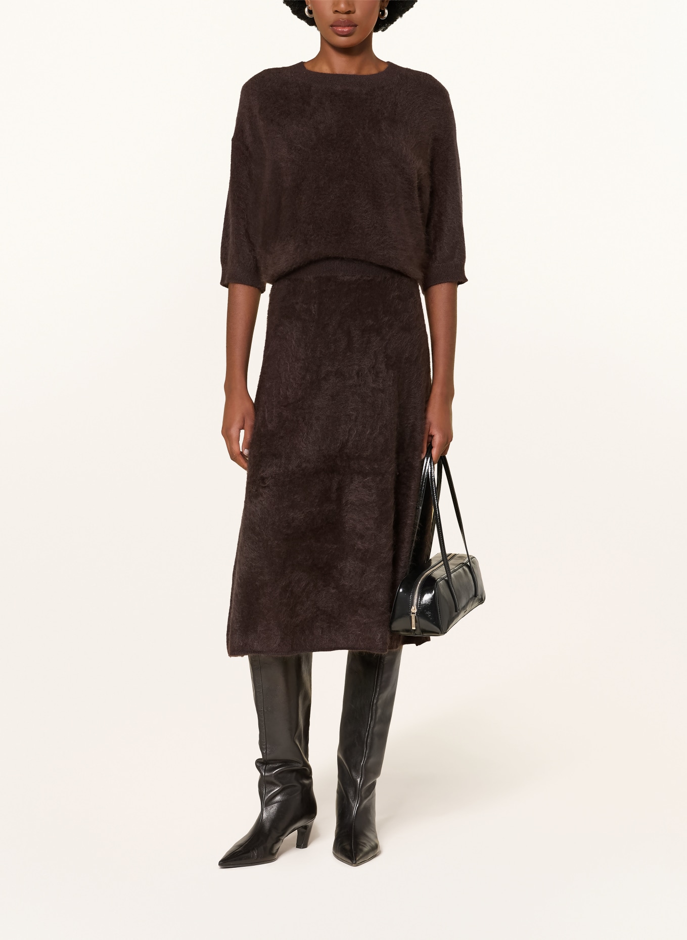 (THE MERCER) N.Y. Pull en cachemire: MARRON FONCÉ