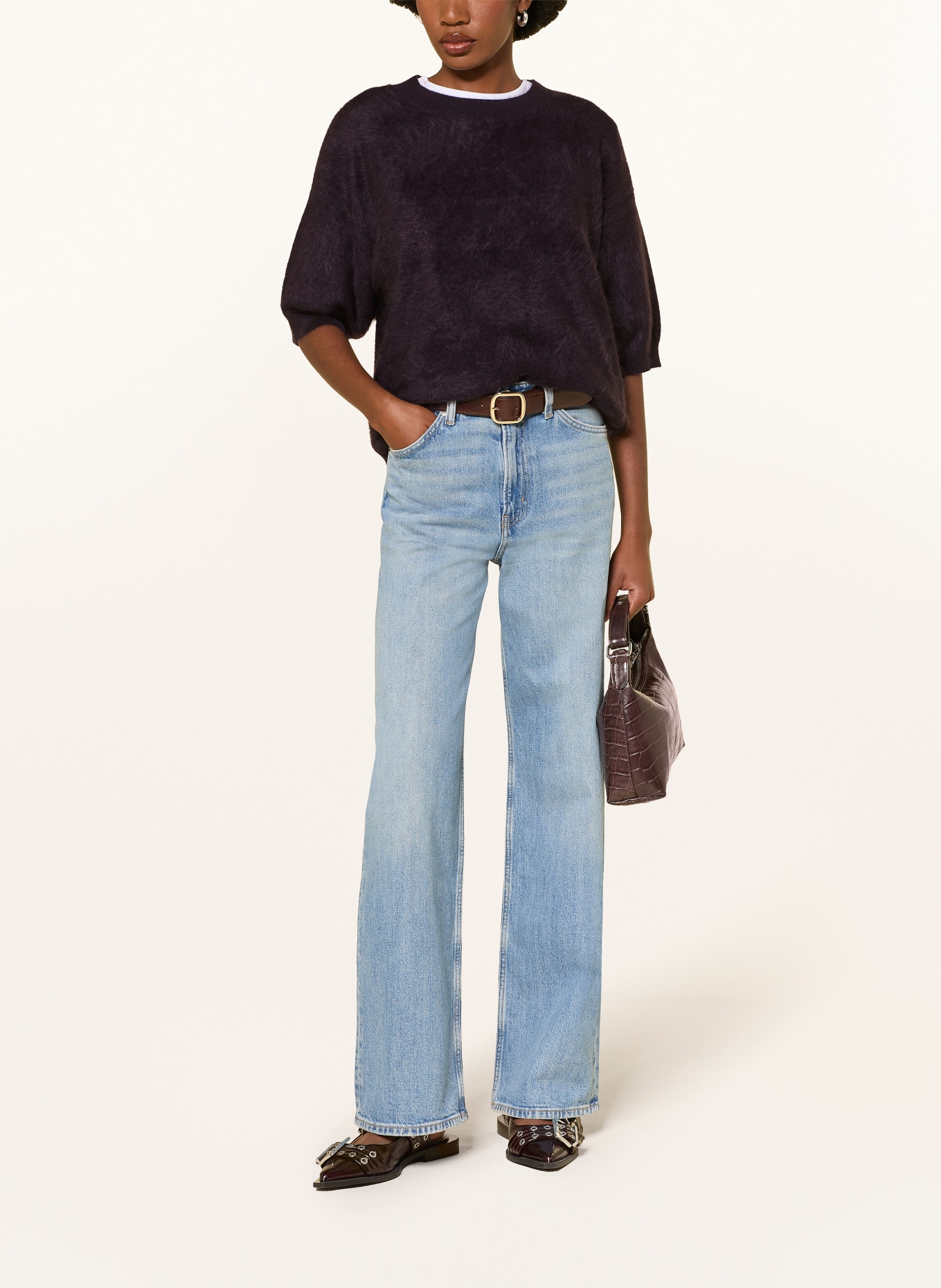 (THE MERCER) N.Y. Cashmere-Pullover: DUNKELLILA
