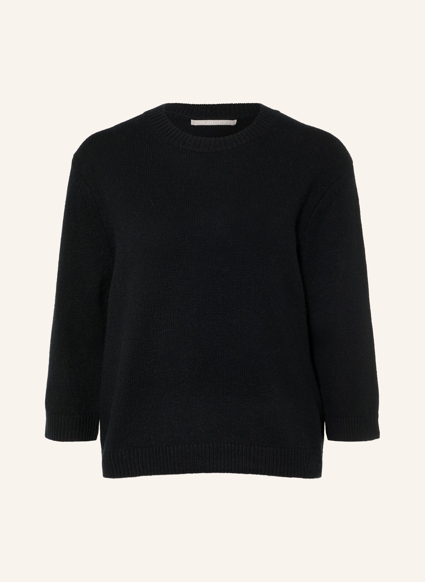 (THE MERCER) N.Y. Cashmere-Pullover mit 3/4-Arm: SCHWARZ