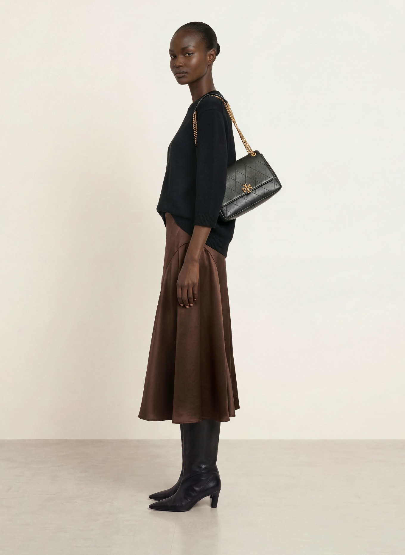 (THE MERCER) N.Y. Cashmere-Pullover mit 3/4-Arm: SCHWARZ