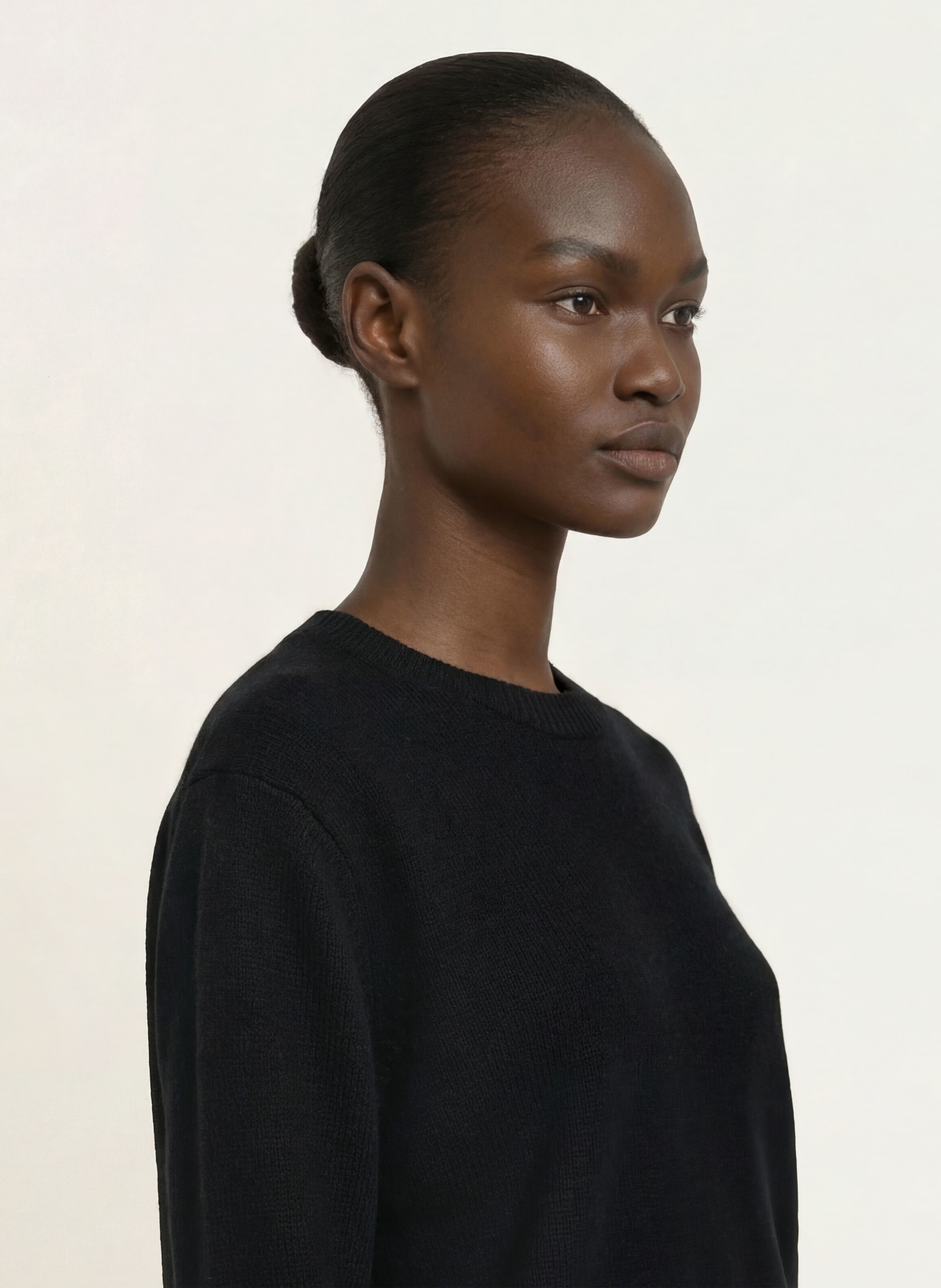(THE MERCER) N.Y. Cashmere-Pullover mit 3/4-Arm: SCHWARZ