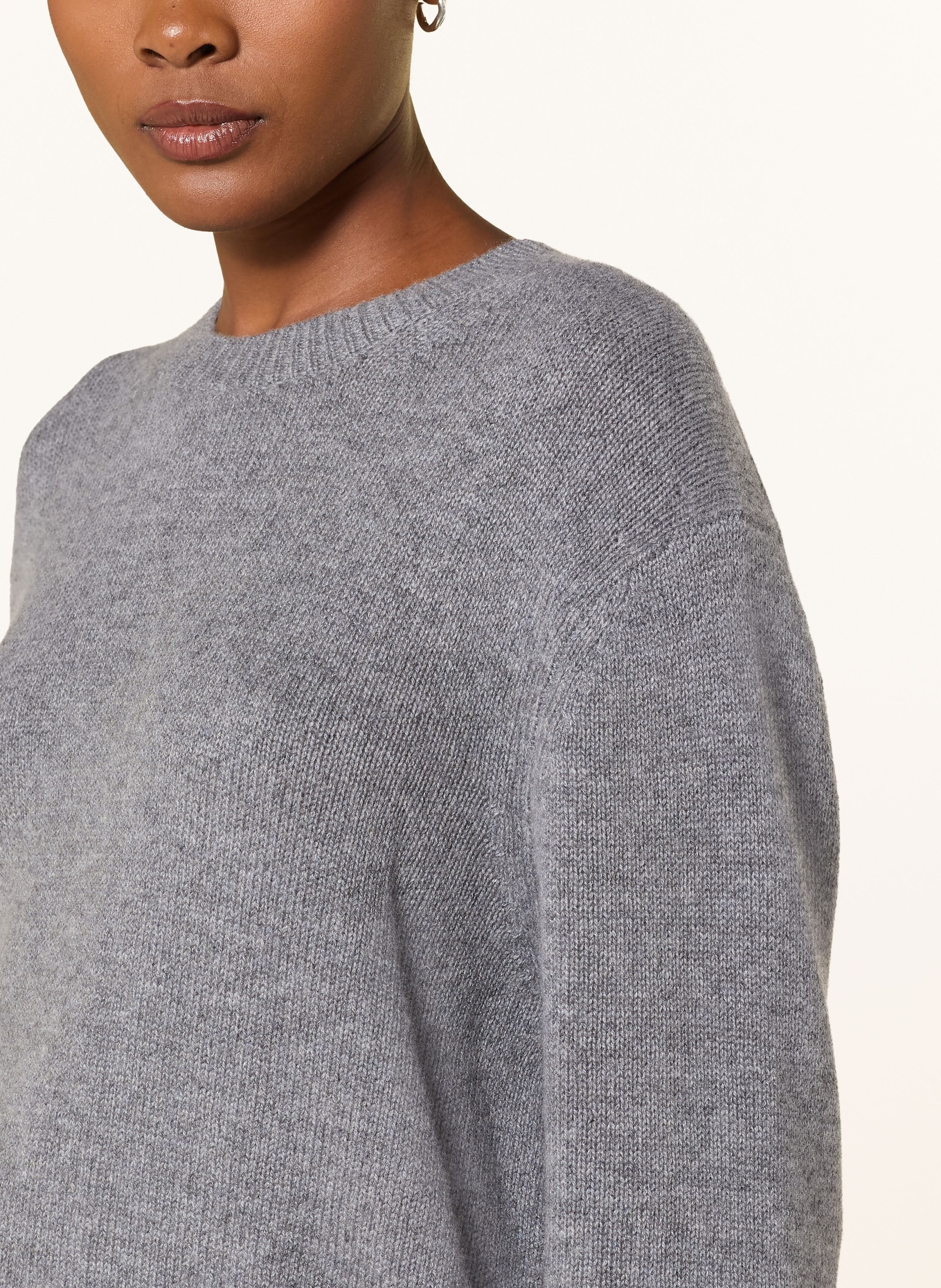 (THE MERCER) N.Y. Cashmere-Pullover mit 3/4-Arm: HELLGRAU