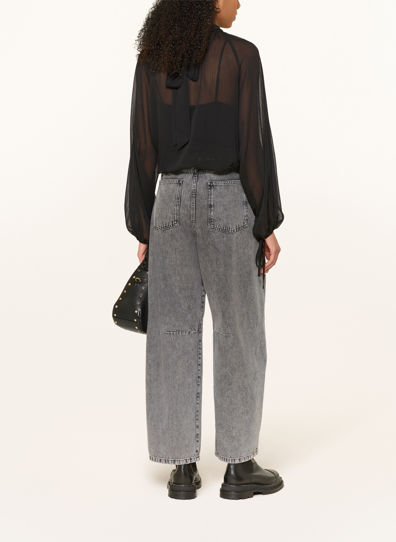 MRS & HUGS Barrel Jeans: GREY
