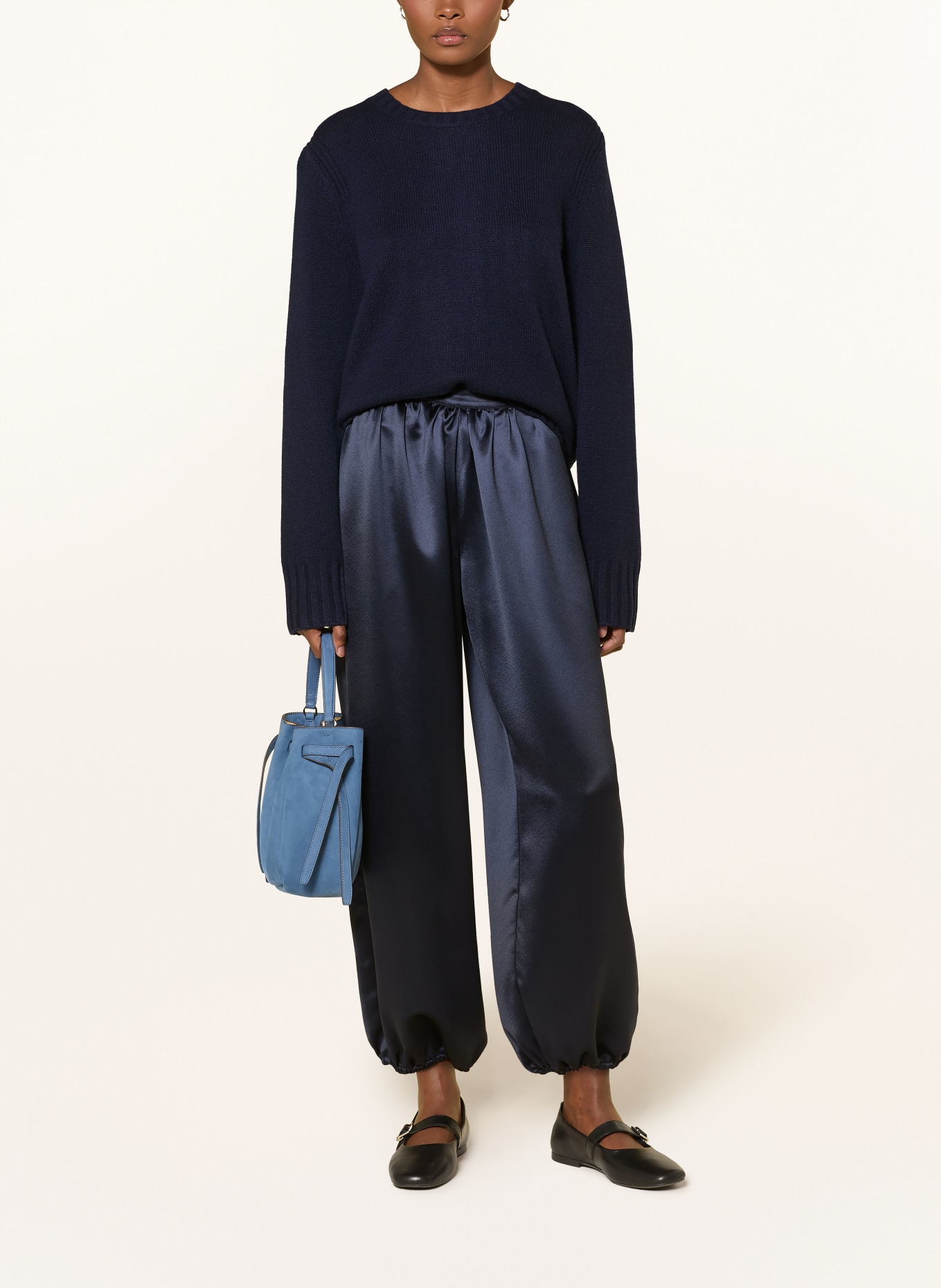 (THE MERCER) N.Y. Pull en cachemire: BLEU FONCÉ