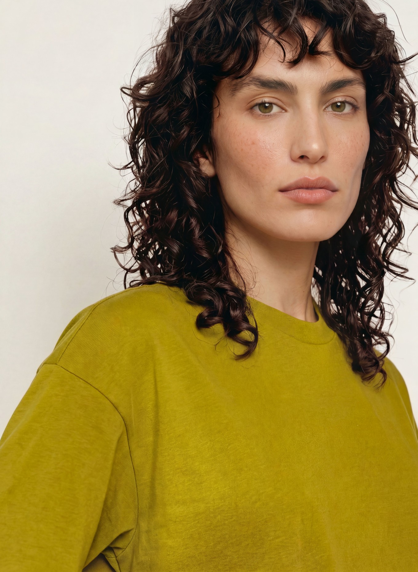ALLSAINTS FEYRE jersey dress in a mix of materials: OLIVE