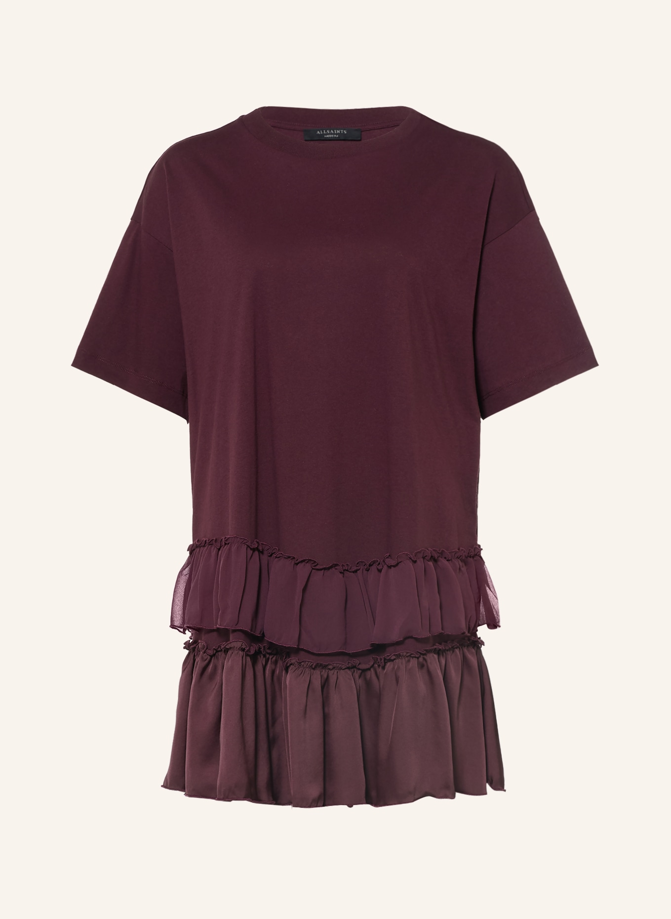 ALLSAINTS Rochie din jersey FEYRE din material mixt: ROȘU ÎNCHIS