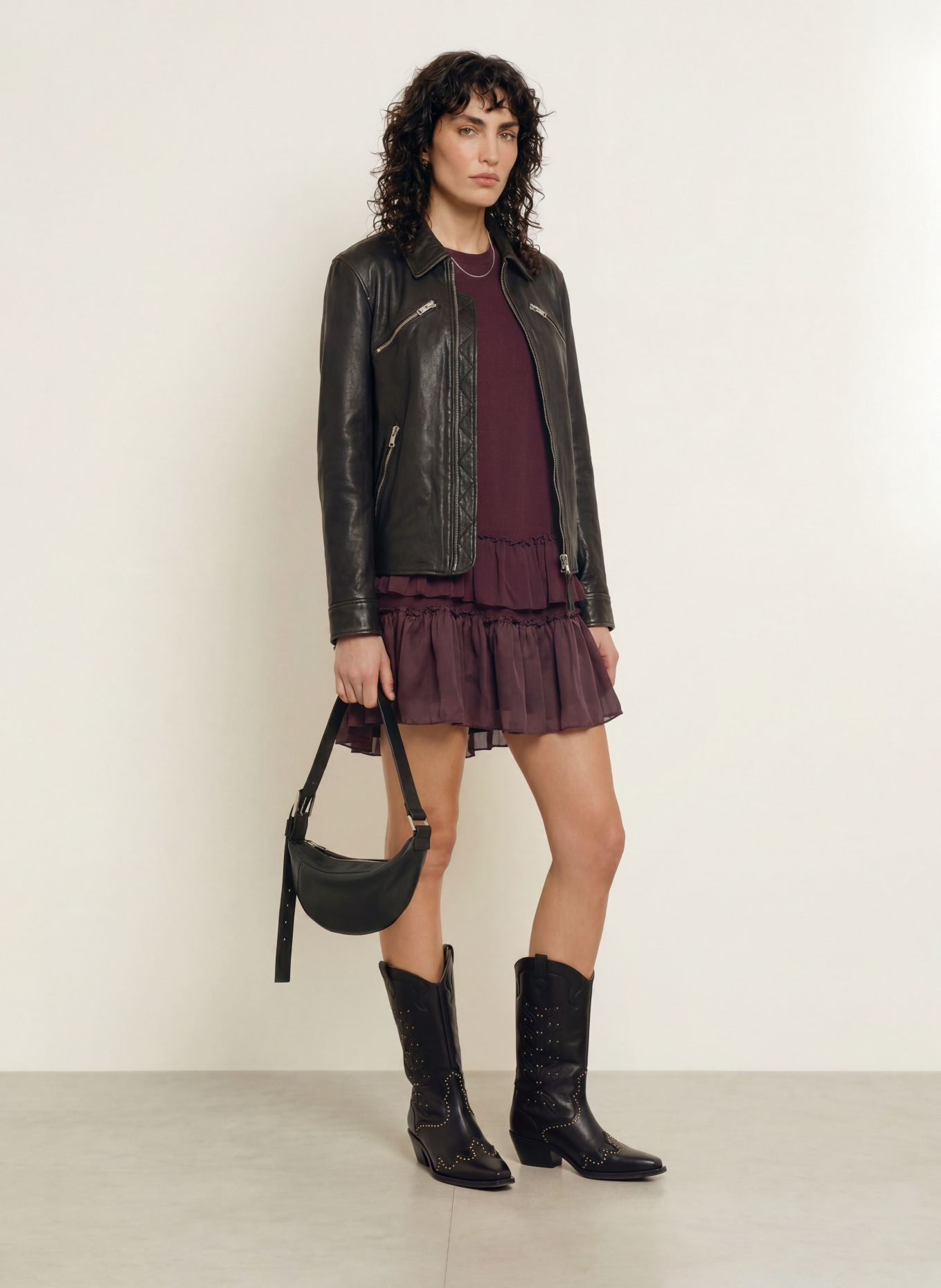 ALLSAINTS Rochie din jersey FEYRE din material mixt: ROȘU ÎNCHIS