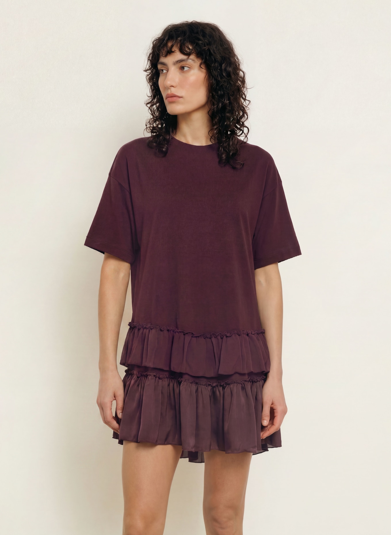 ALLSAINTS Rochie din jersey FEYRE din material mixt: ROȘU ÎNCHIS