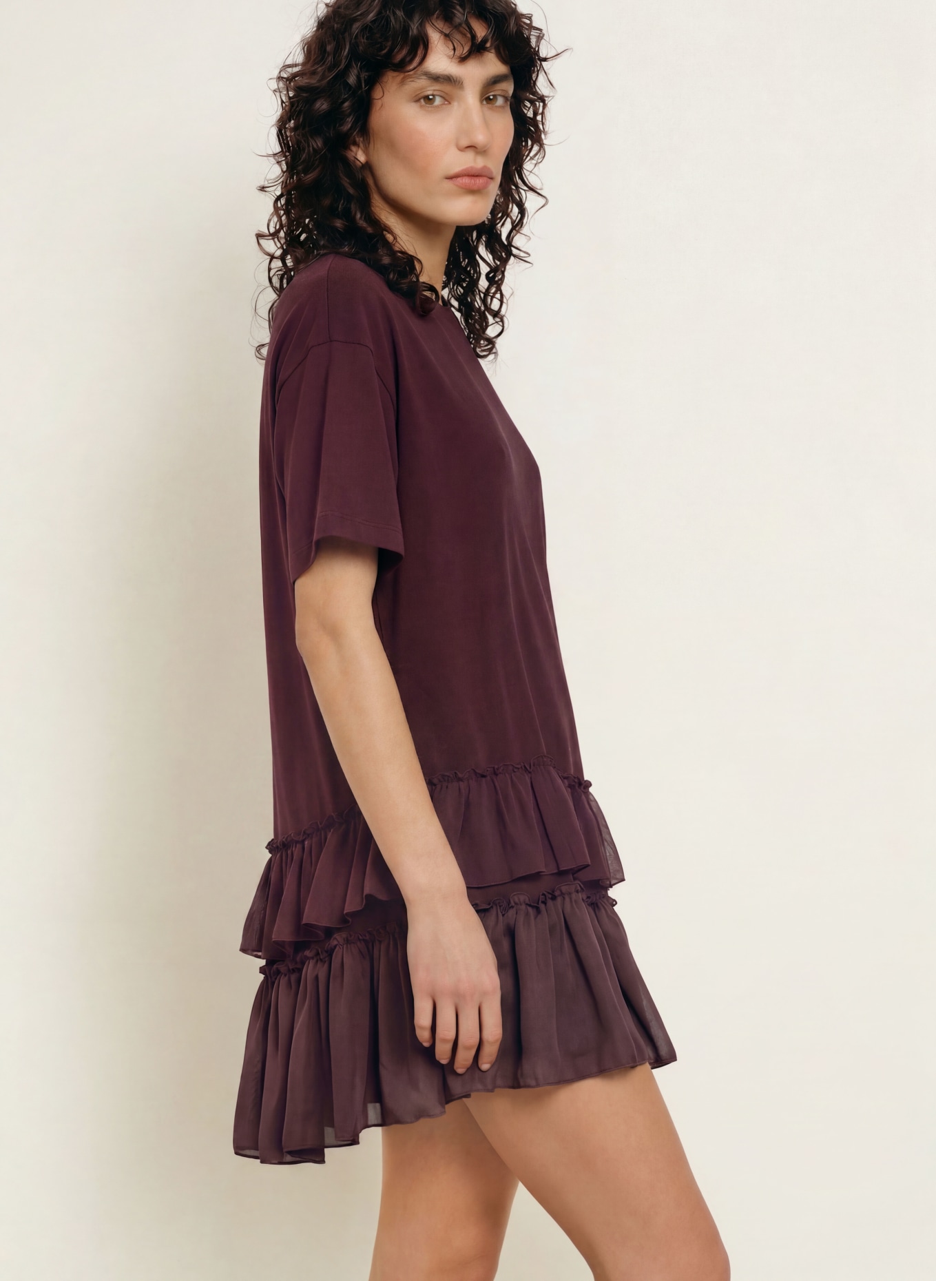 ALLSAINTS Rochie din jersey FEYRE din material mixt: ROȘU ÎNCHIS