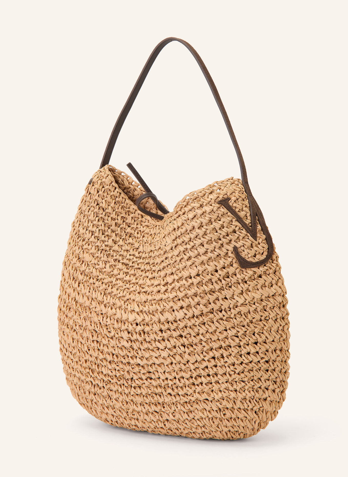 JW ANDERSON BULB XL Bucket bag: BEIGE / DARK BROWN