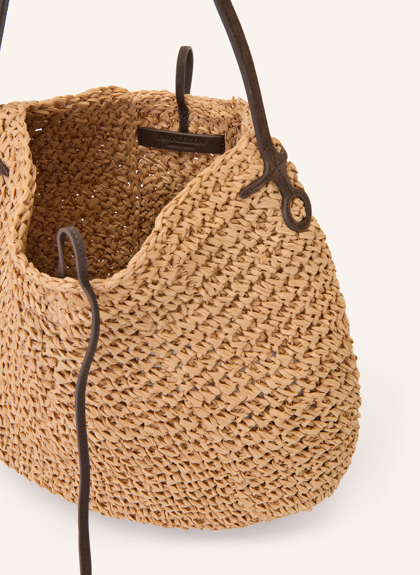 JW ANDERSON BULB XL Bucket bag: BEIGE / DARK BROWN