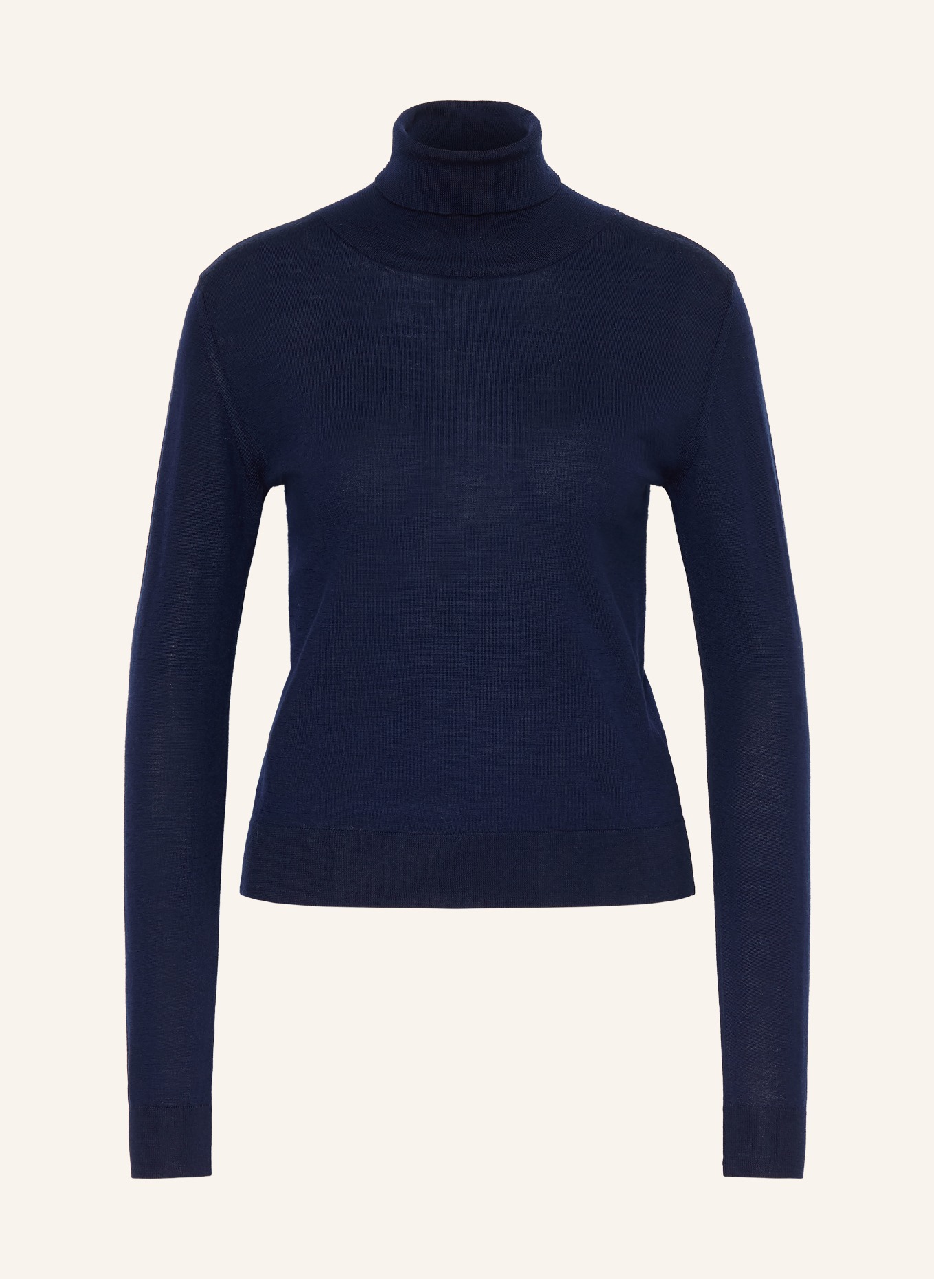 MRS & HUGS Pull à col roulé en laine mérinos: BLEU FONCÉ