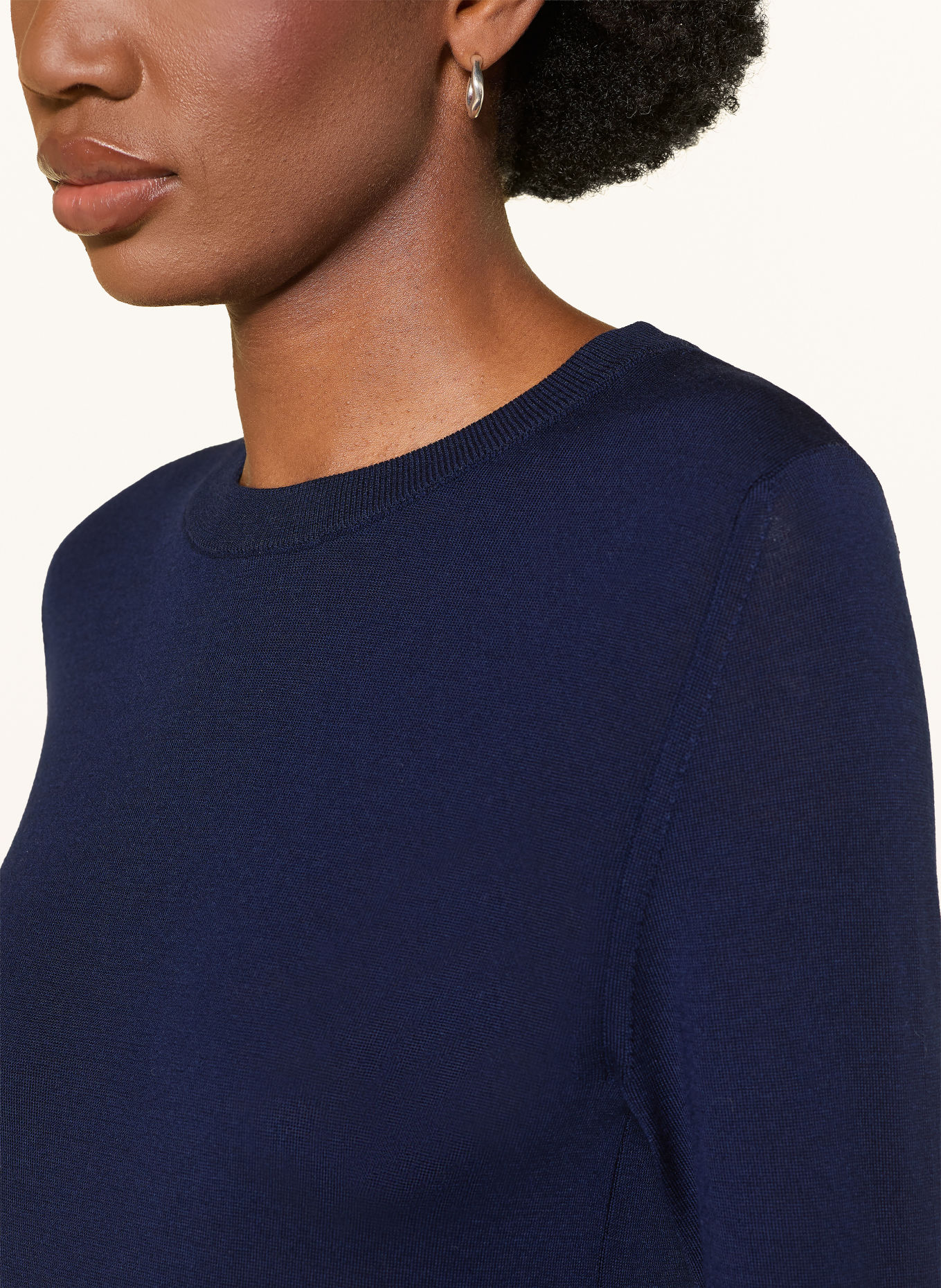 MRS & HUGS Trui van merinowol: DONKERBLAUW