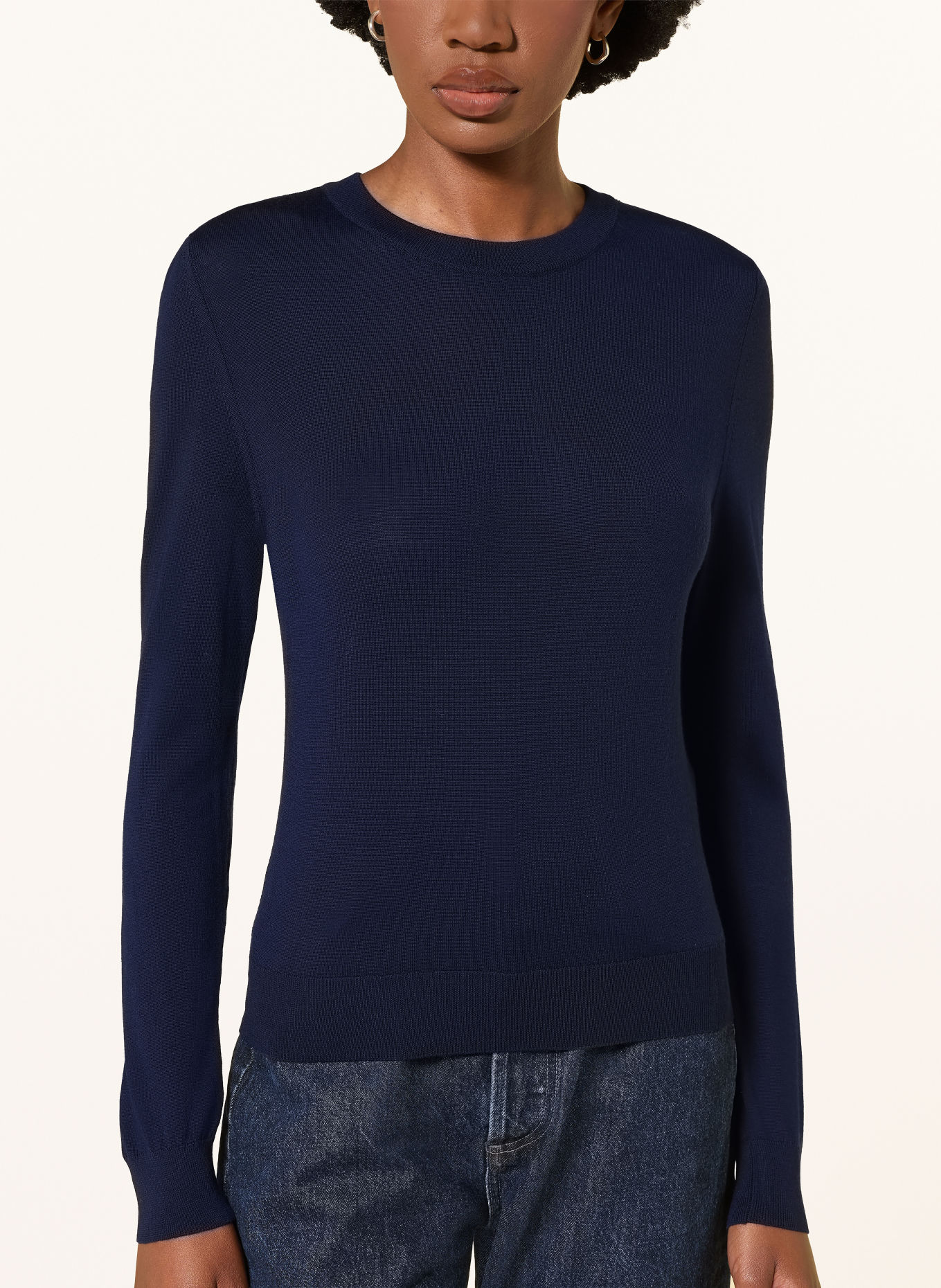 MRS & HUGS Trui van merinowol: DONKERBLAUW