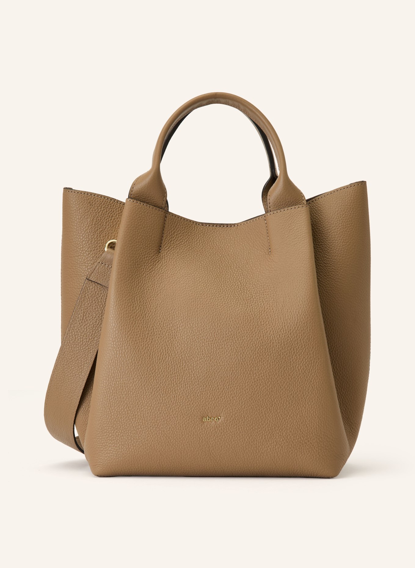 abro Shopper ESSENTIAL MEDIUM mit Pouch: HELLBRAUN / GOLD