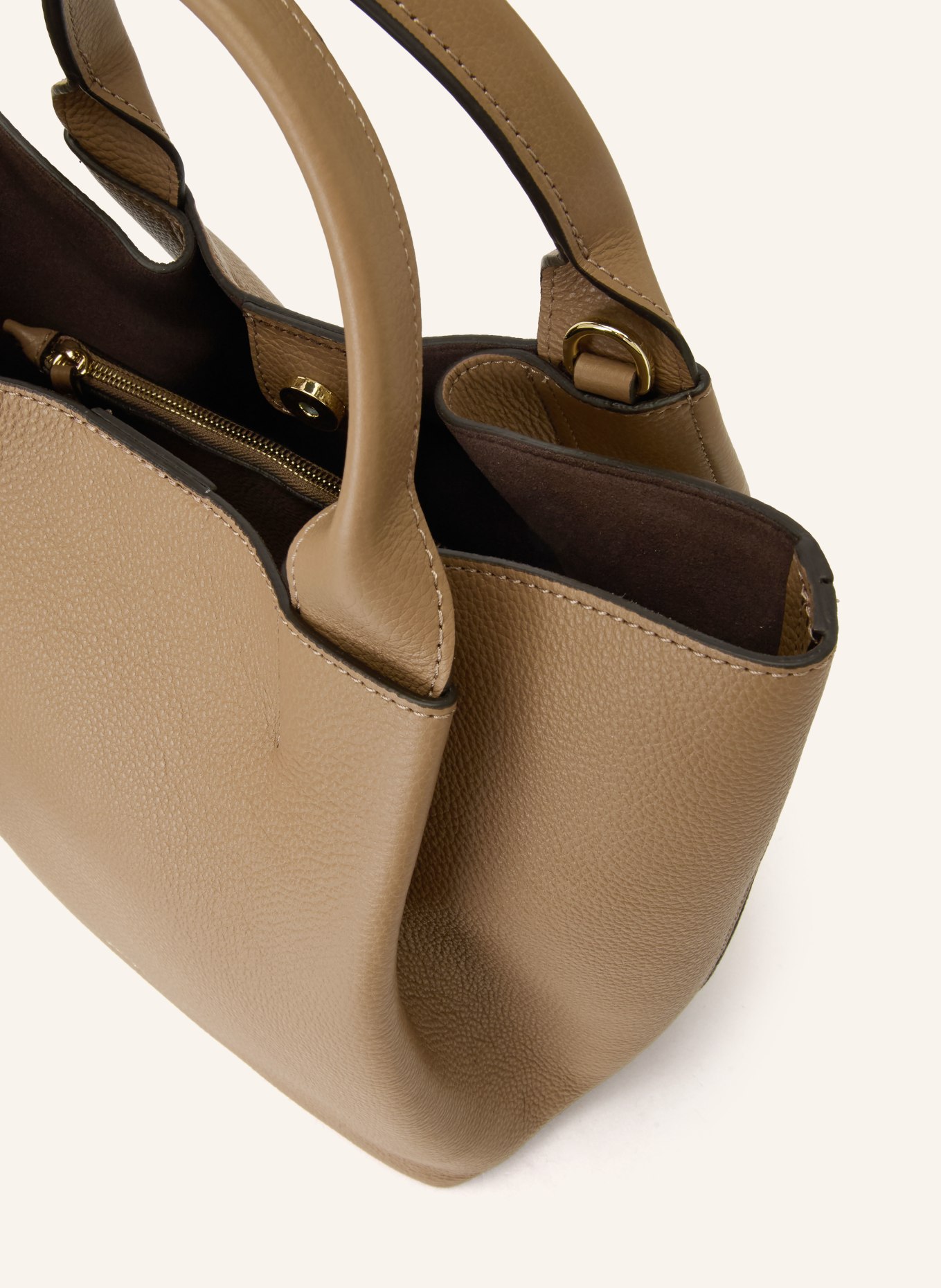 abro Shopper ESSENTIAL MEDIUM mit Pouch: HELLBRAUN / GOLD