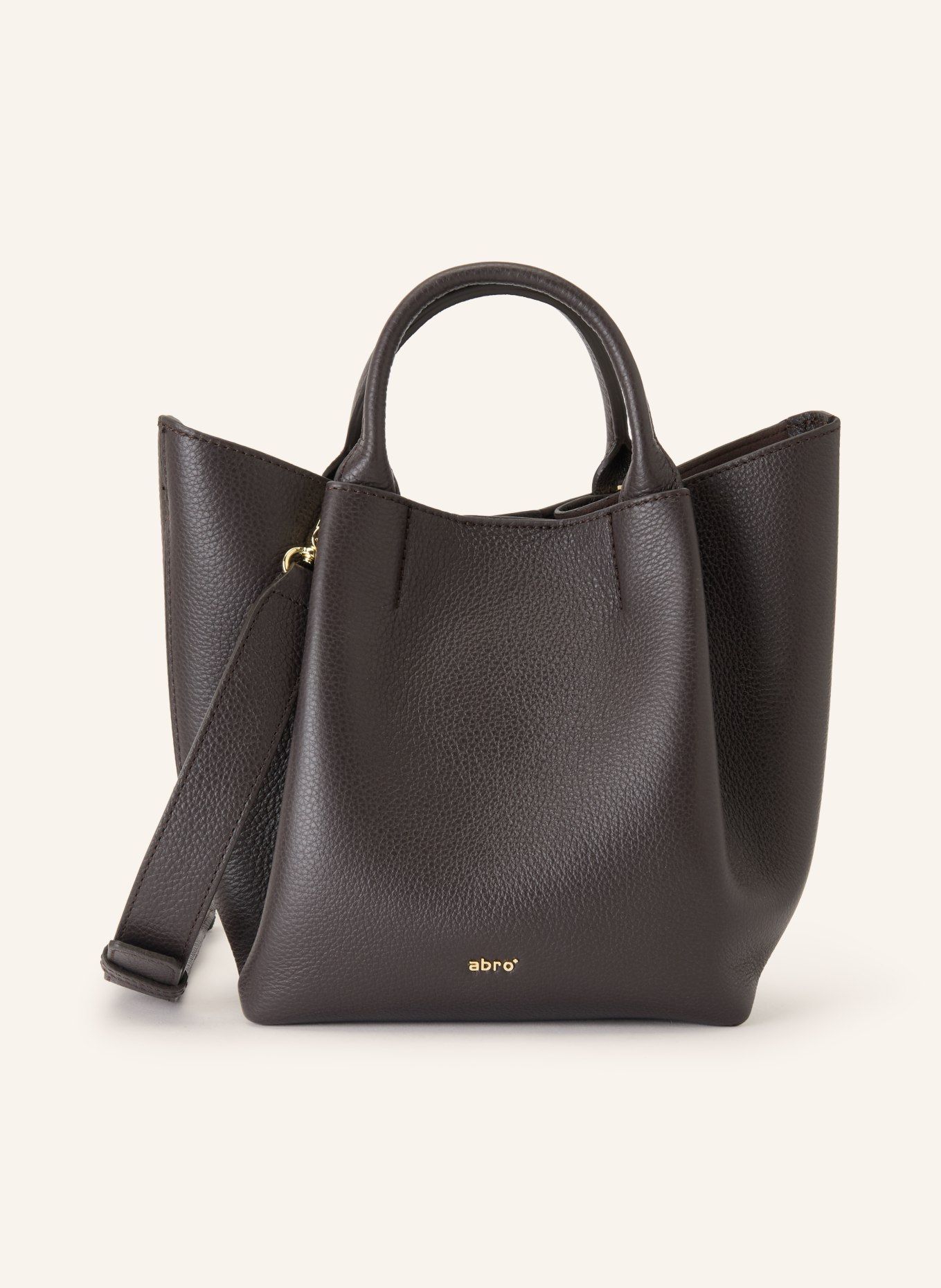 abro Handtas ESSENTIAL SMALL met Pouch: MARRON FONCÉ