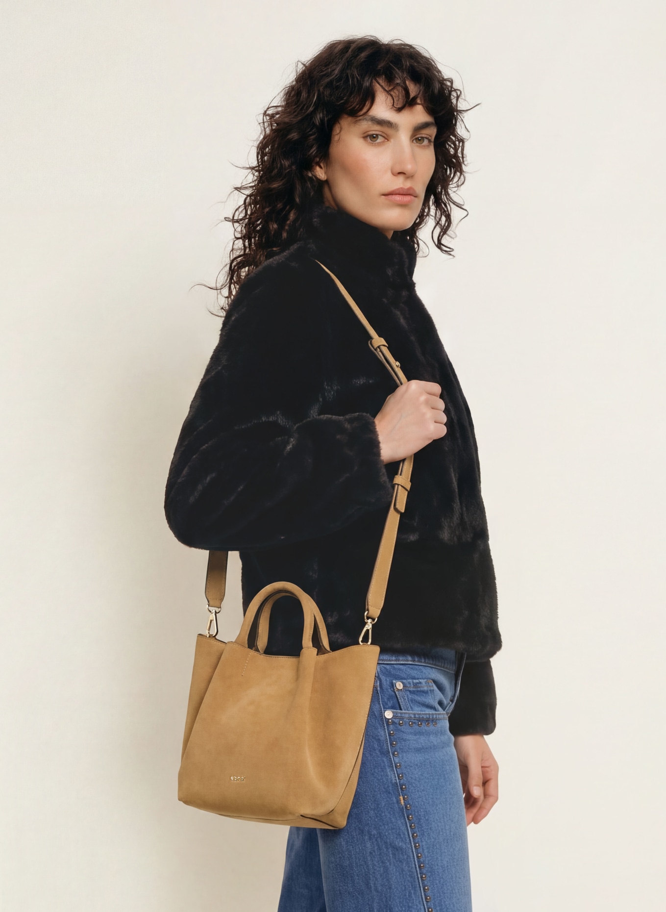 abro Handtasche ESSENTIAL mit Pouch: HELLBRAUN