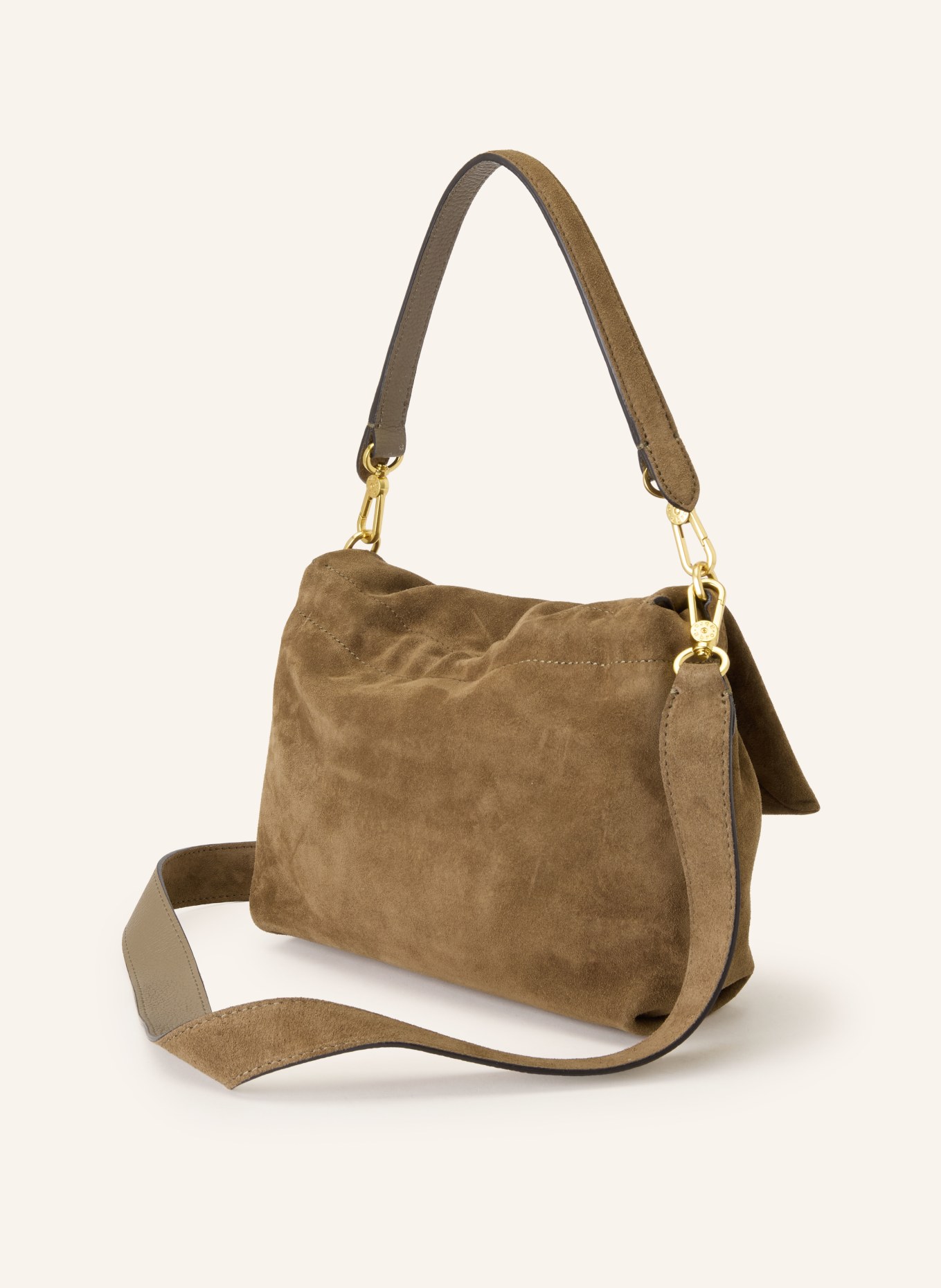 abro Schultertasche TEMI MEDIUM: BRAUN / GOLD