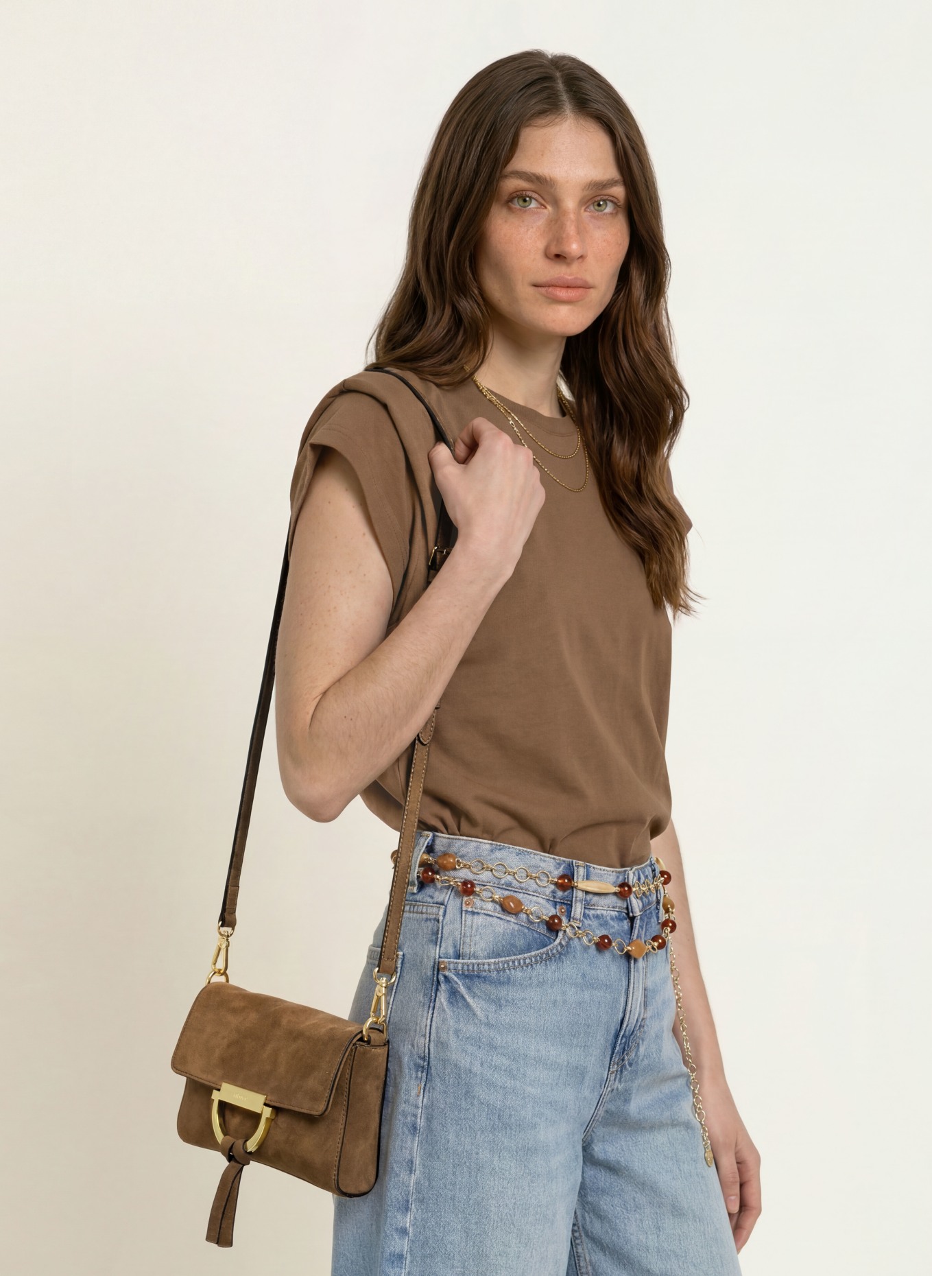 abro Handtas TEMI SMALL: KAKI / GOUD