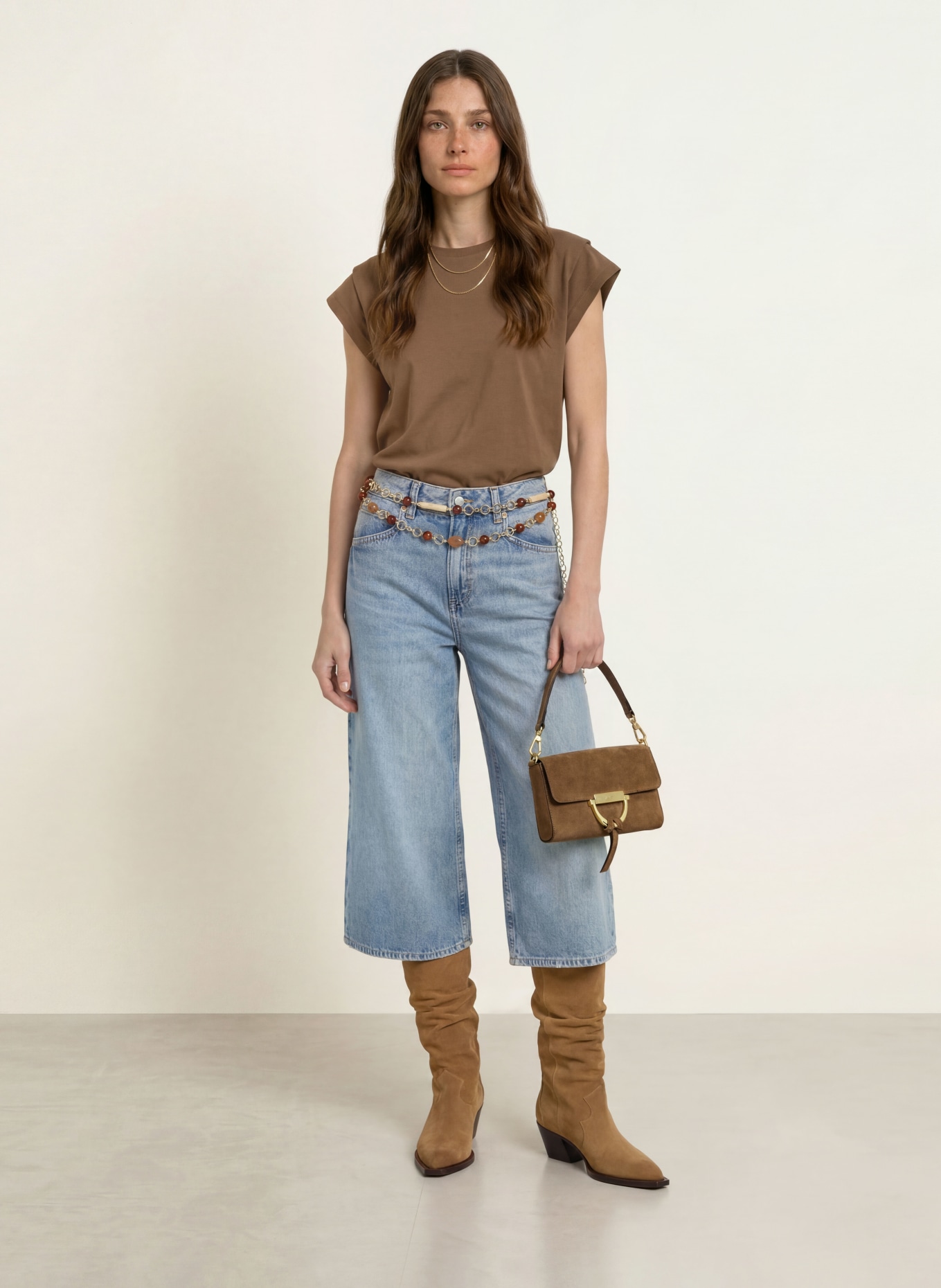 abro Handtas TEMI SMALL: KAKI / GOUD