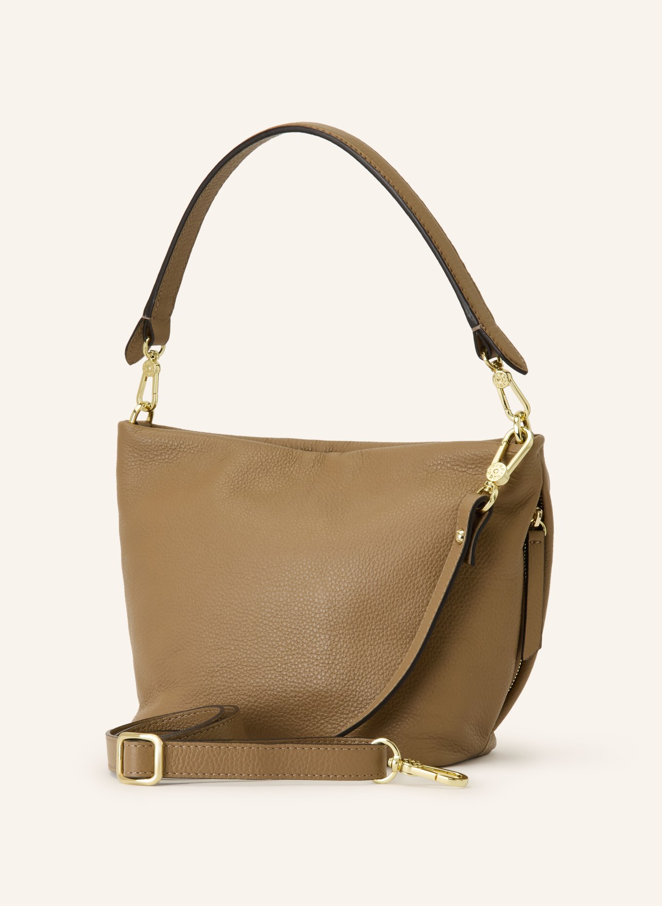 abro Beuteltasche EBONY SMALL: HELLBRAUN / GOLD