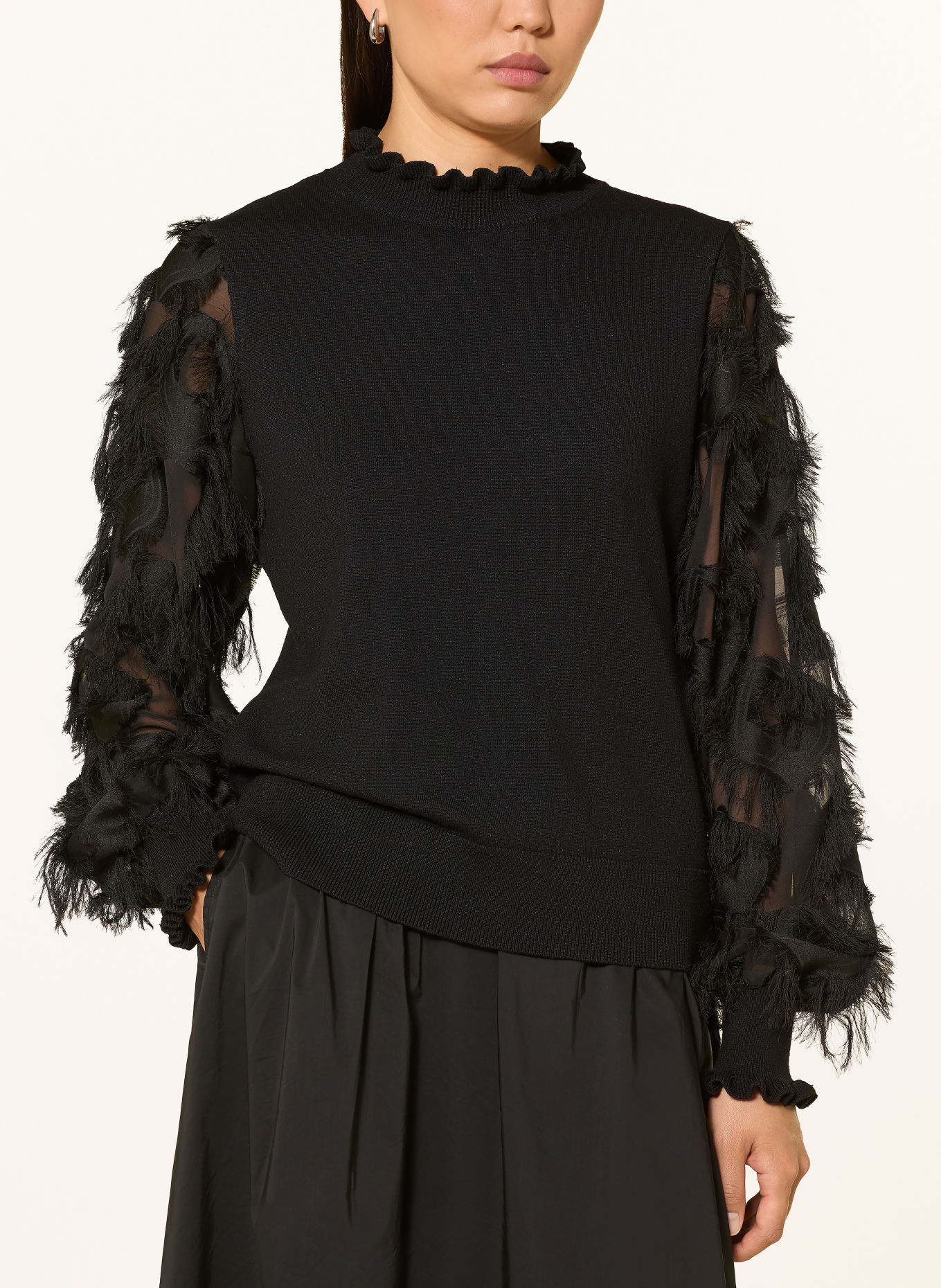 RINO & PELLE JANIQUE Sweater in a mix of materials: BLACK