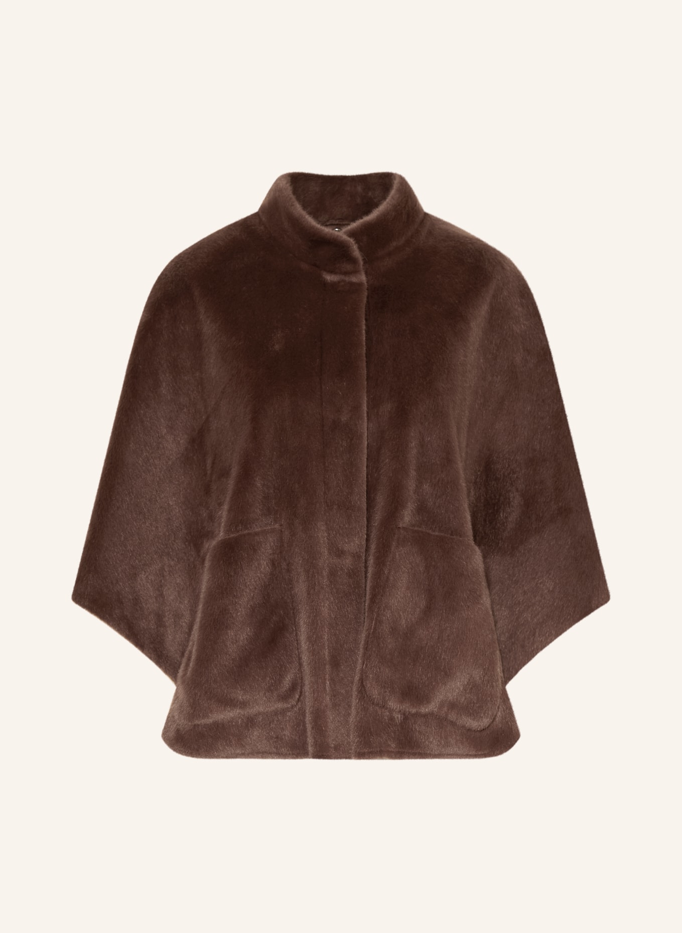 RINO & PELLE Faux Fur Cape DEWI: DARK BROWN