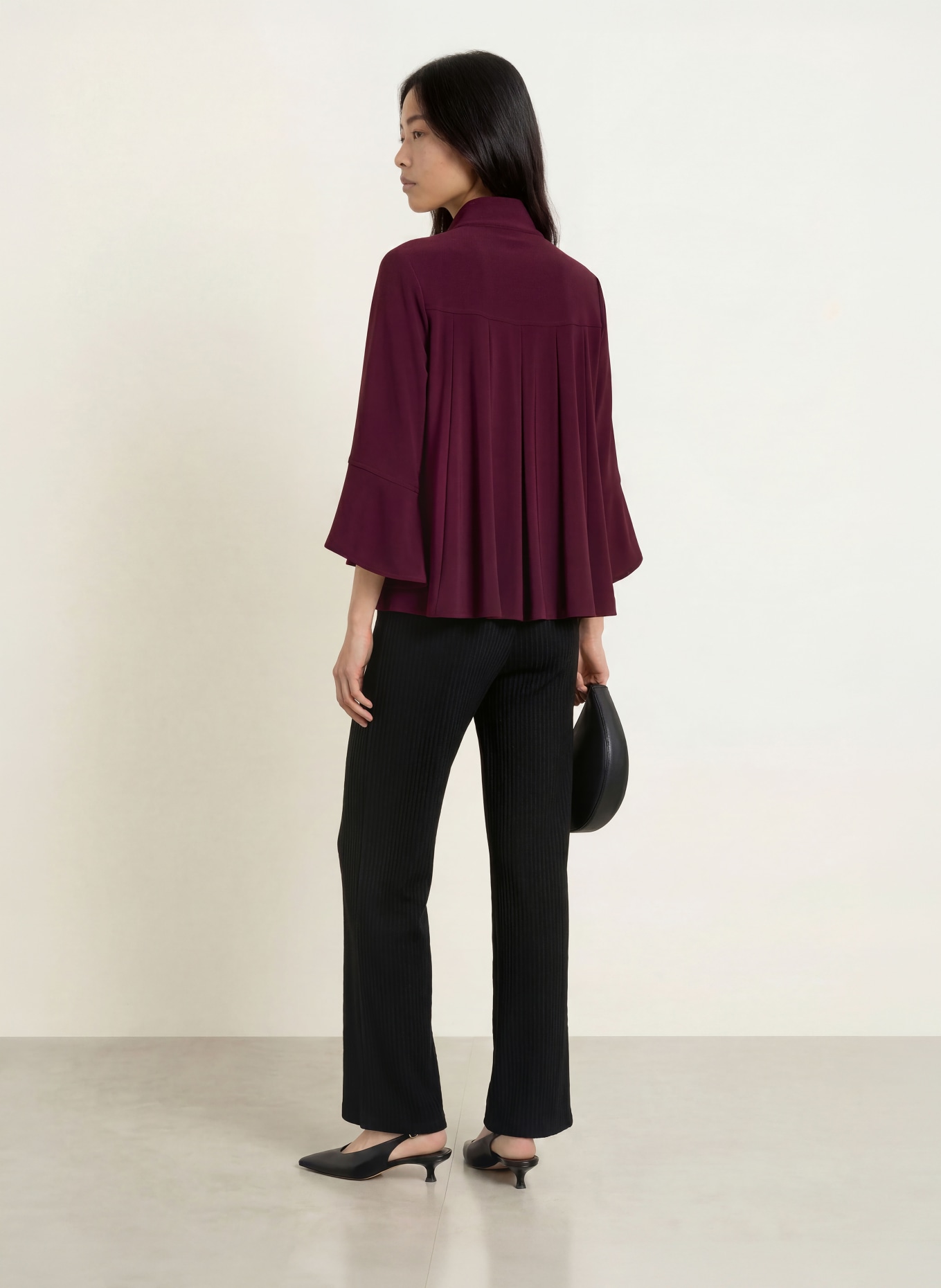 Joseph Ribkoff Jersey jacket with 3/4 sleeves: DARK RED
