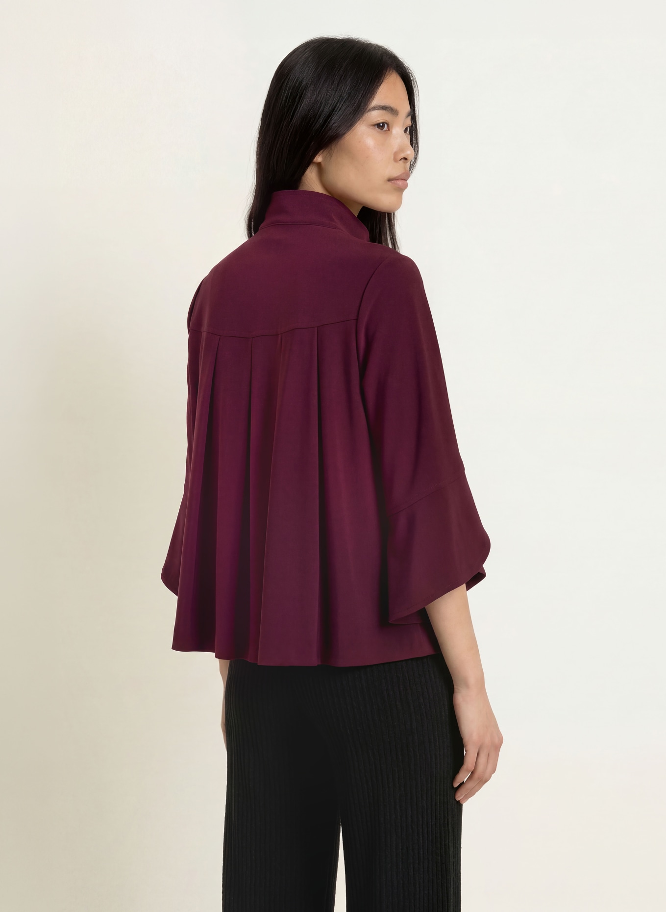 Joseph Ribkoff Jersey jacket with 3/4 sleeves: DARK RED