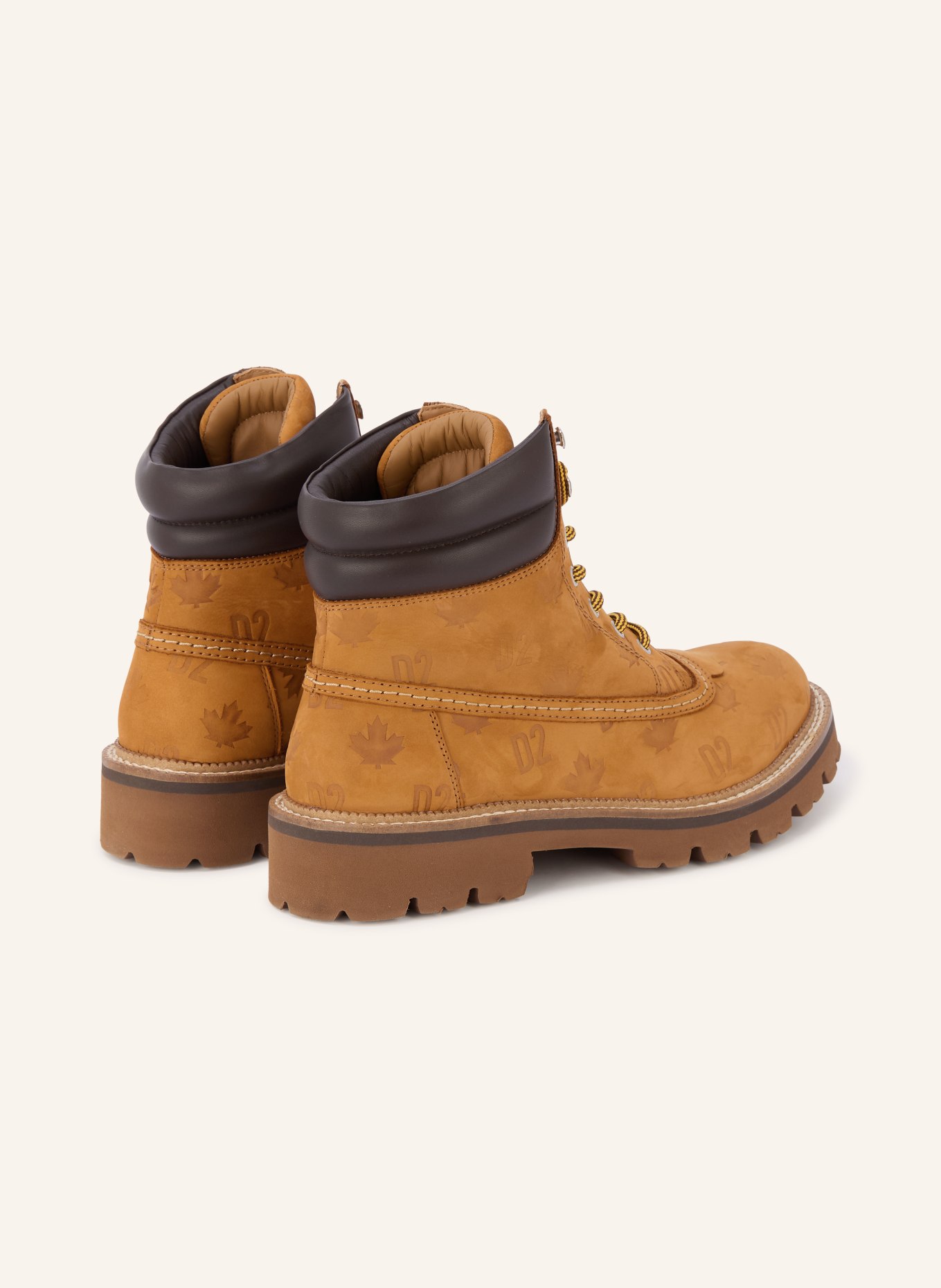 DSQUARED2 Boots à lacets: COGNAC / MARRON FONCÉ