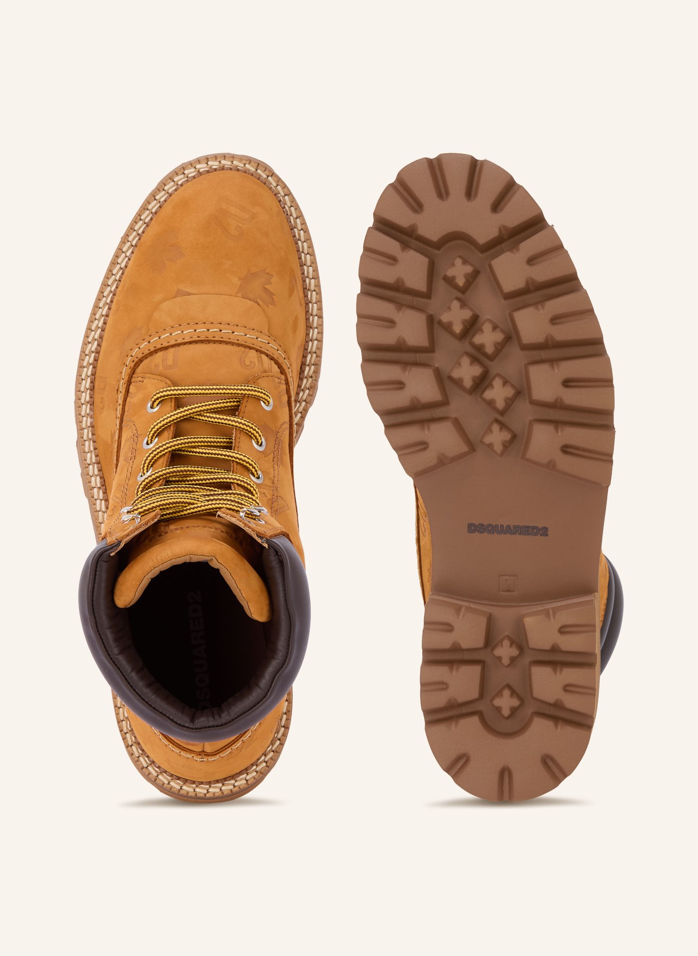 DSQUARED2 Boots à lacets: COGNAC / MARRON FONCÉ
