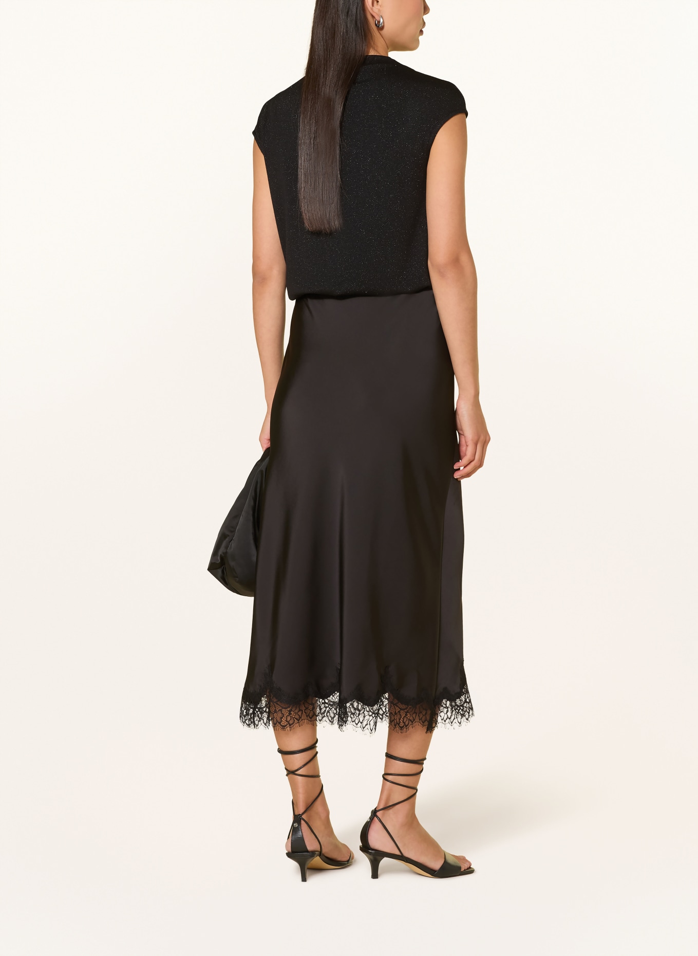 SWING Knit top with glitter yarn: BLACK
