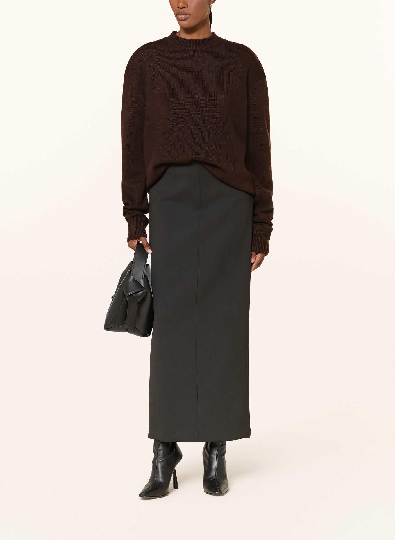 The Frankie Shop Pullover RAFAELA aus Merinowolle: DUNKELBRAUN