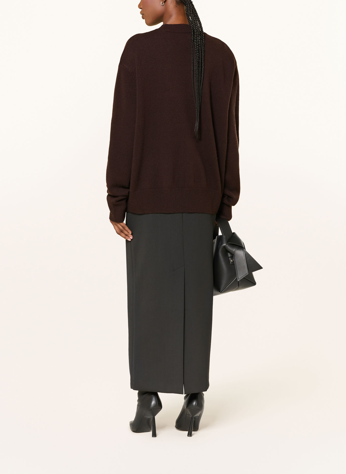 The Frankie Shop Pullover RAFAELA aus Merinowolle: DUNKELBRAUN