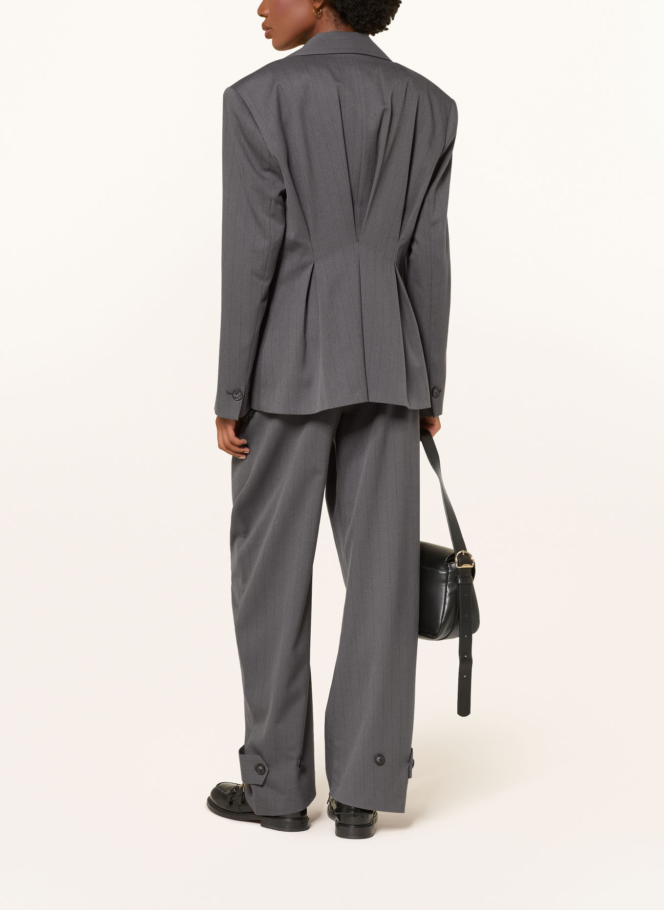 MRS & HUGS Wide-leg trousers: GRAY / BLACK