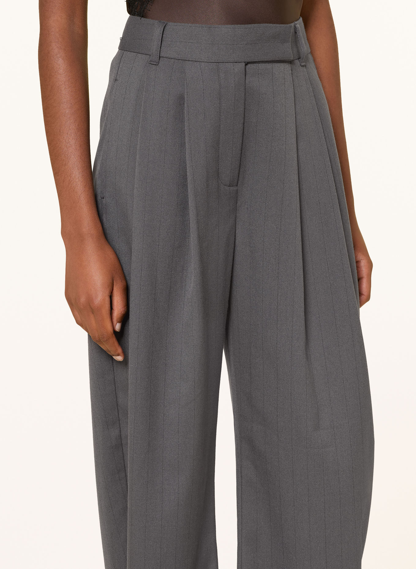MRS & HUGS Wide-leg trousers: GRAY / BLACK