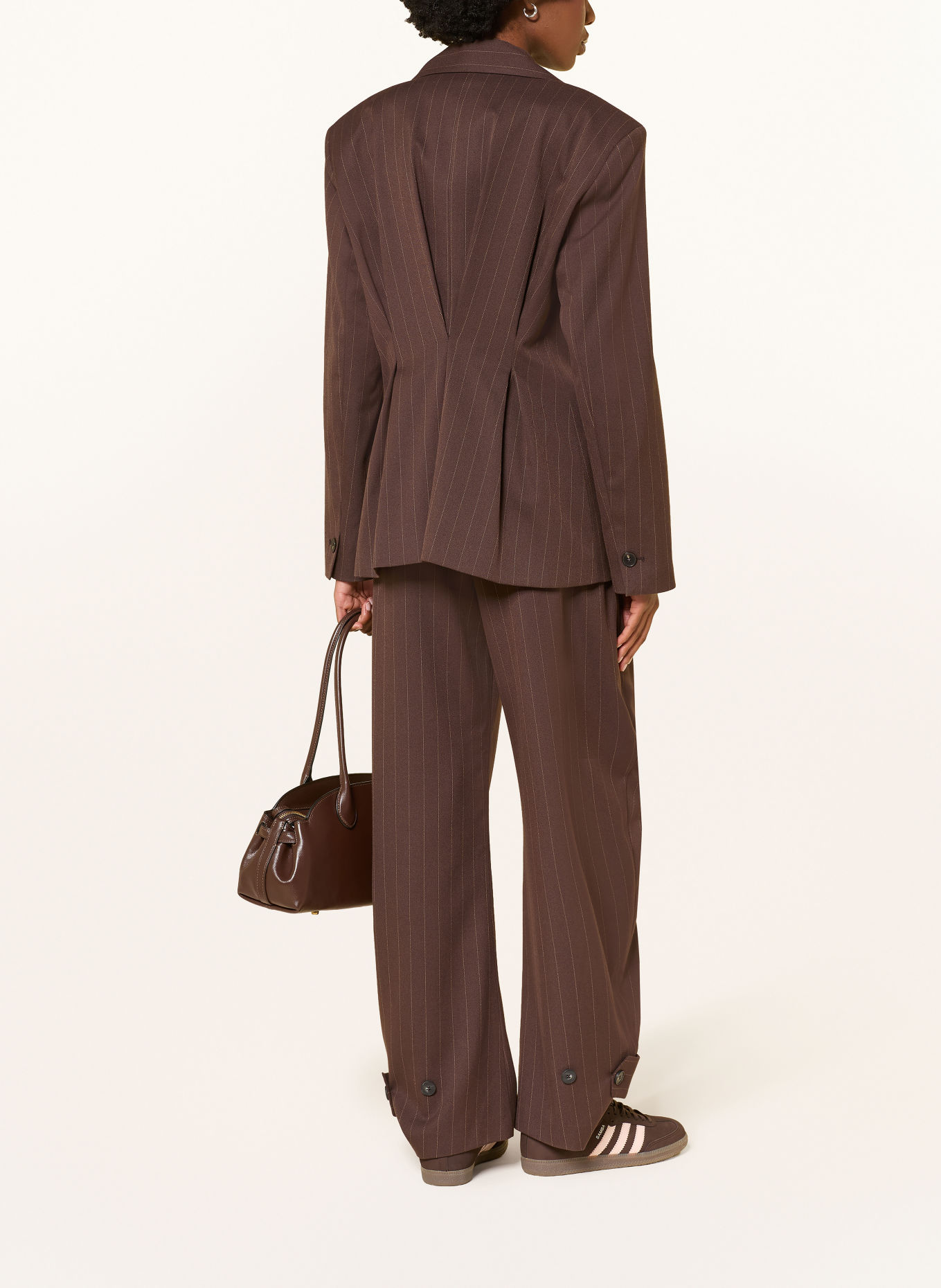 MRS & HUGS Wide-leg trousers: BROWN / BEIGE