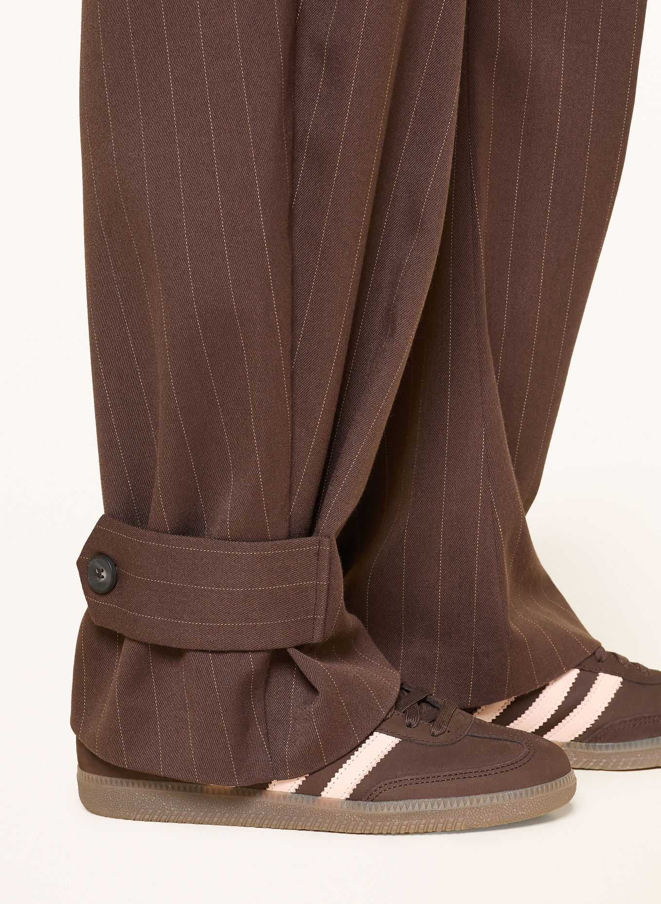 MRS & HUGS Wide-leg trousers: BROWN / BEIGE