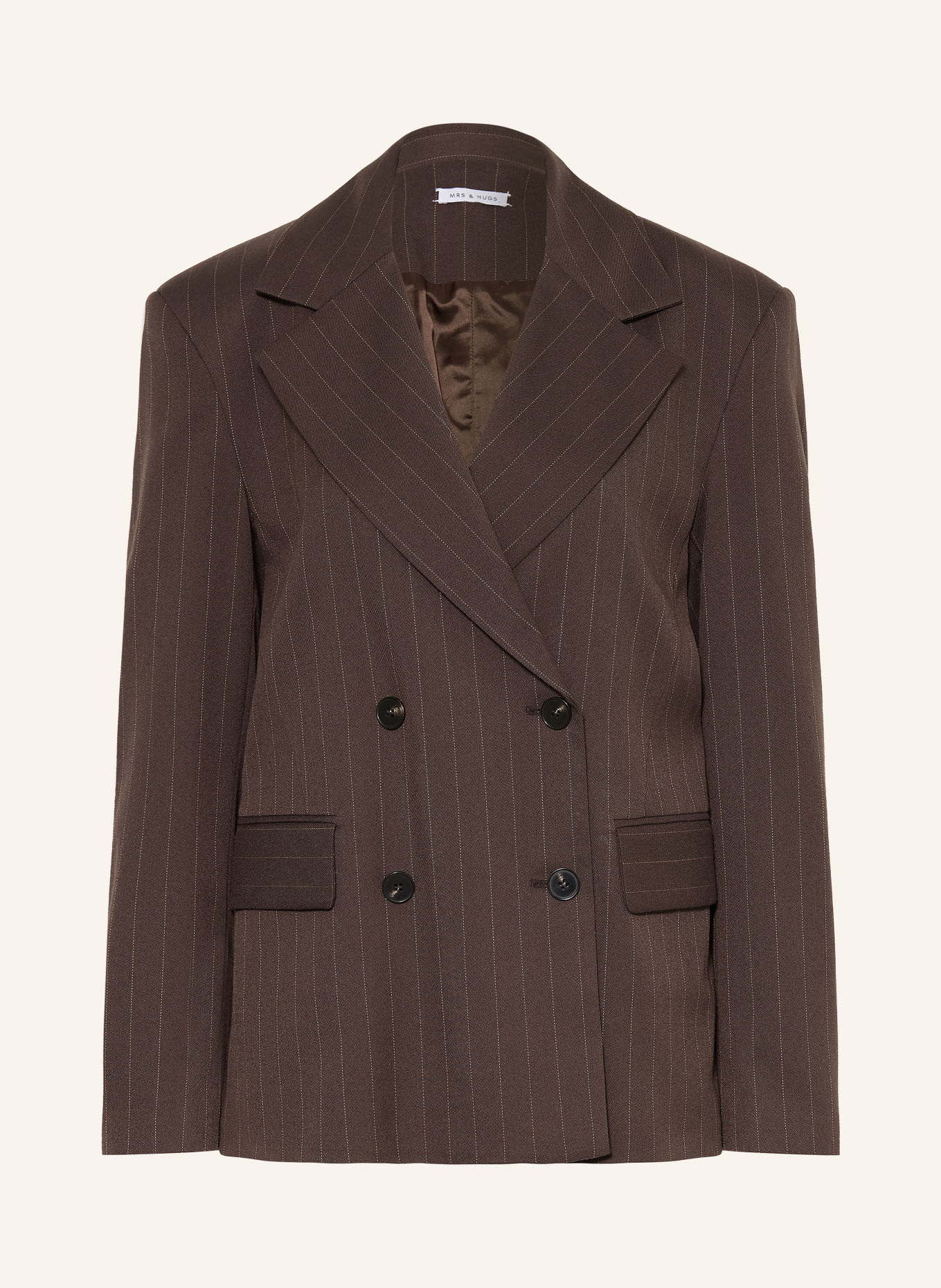 MRS & HUGS Blazer: BROWN / BEIGE