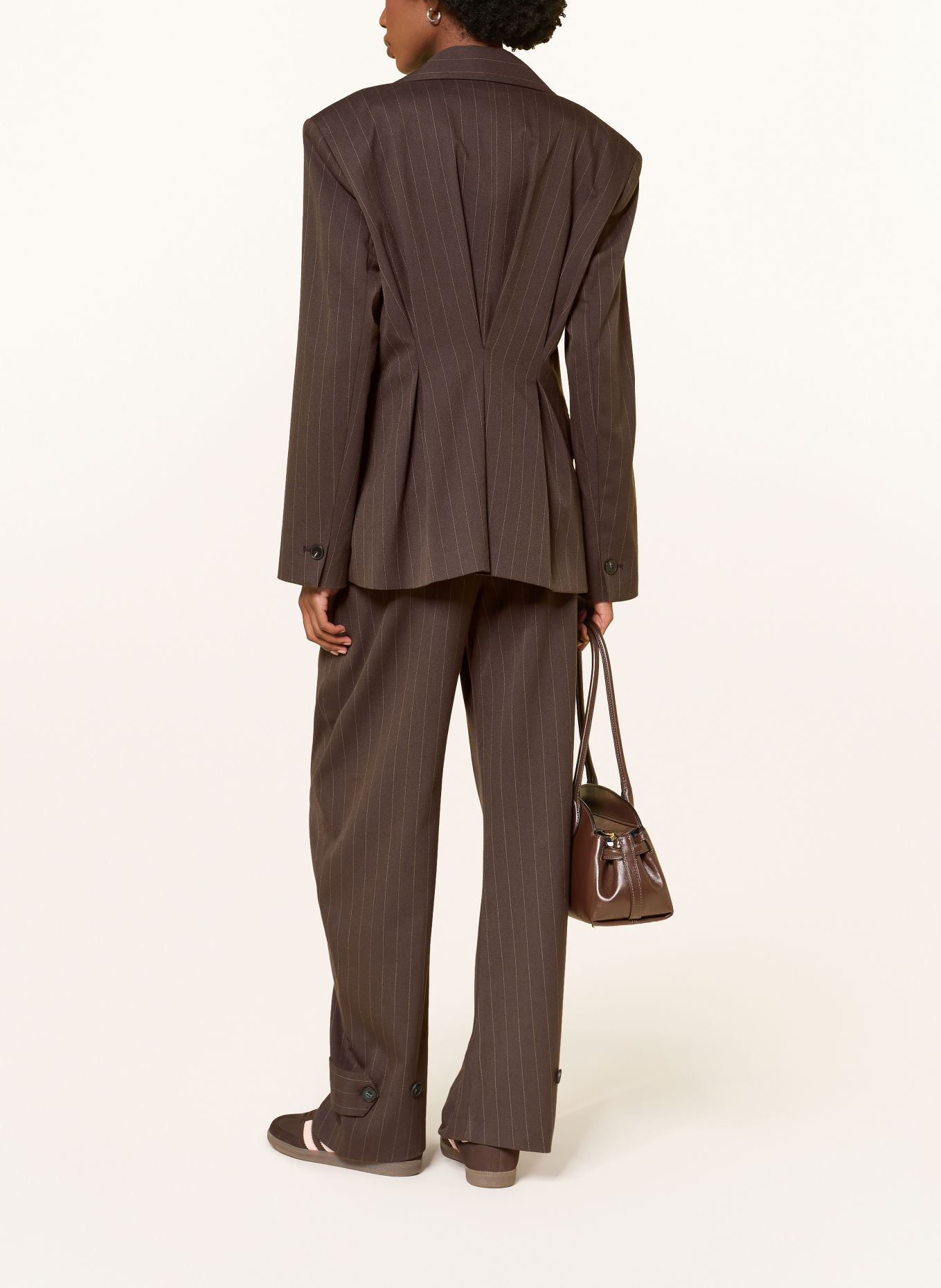 MRS & HUGS Blazer: BROWN / BEIGE