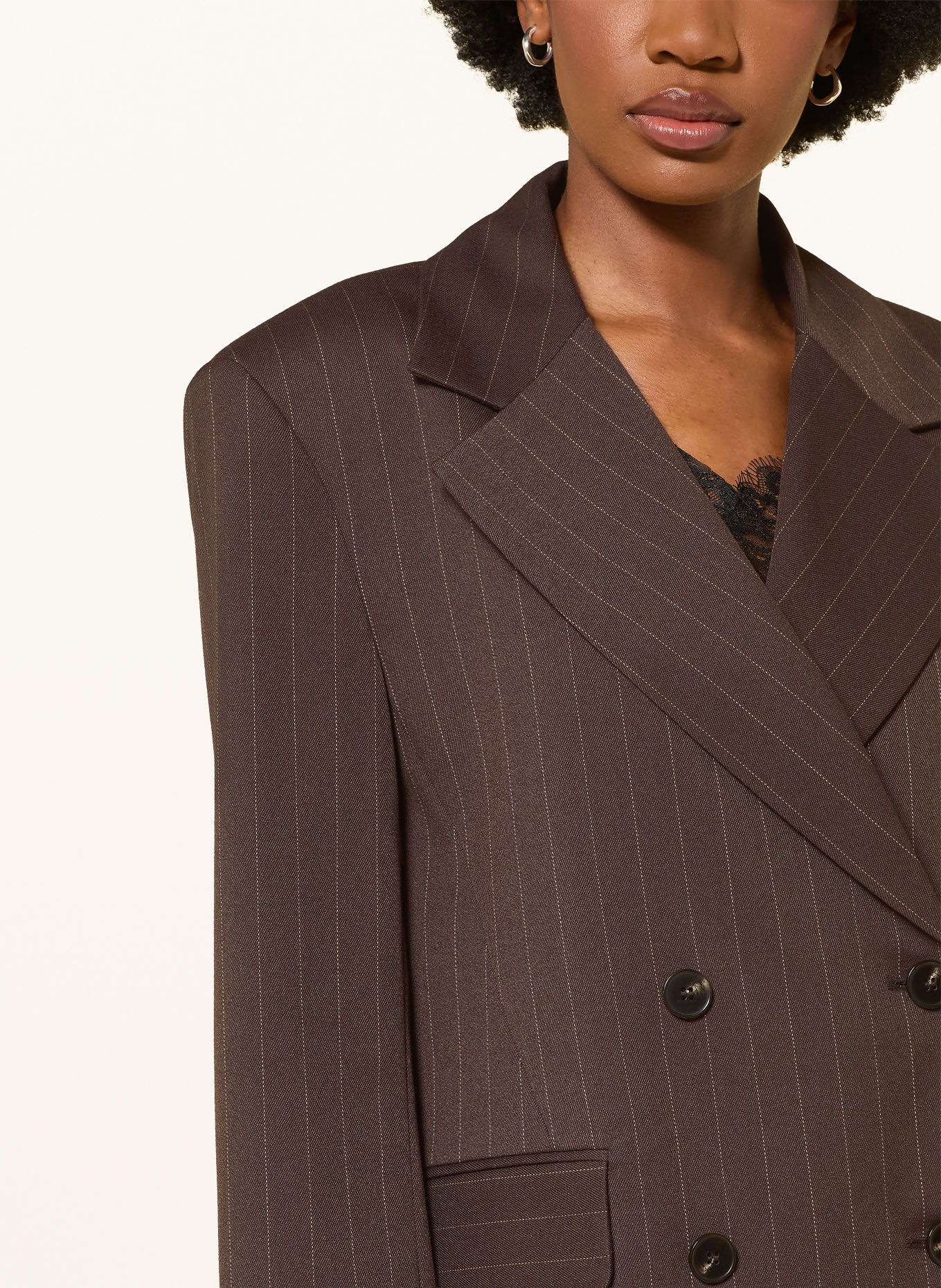 MRS & HUGS Blazer: BROWN / BEIGE