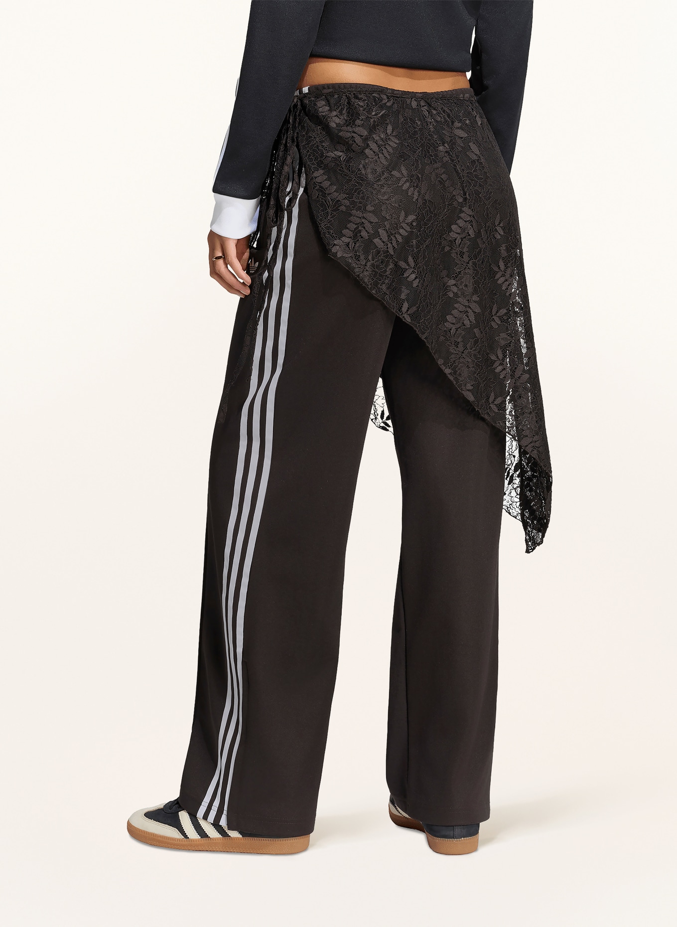 adidas Originals Tack Pants 2IN1 FIREBIRD mit Spitze: DUNKELBRAUN / WEISS
