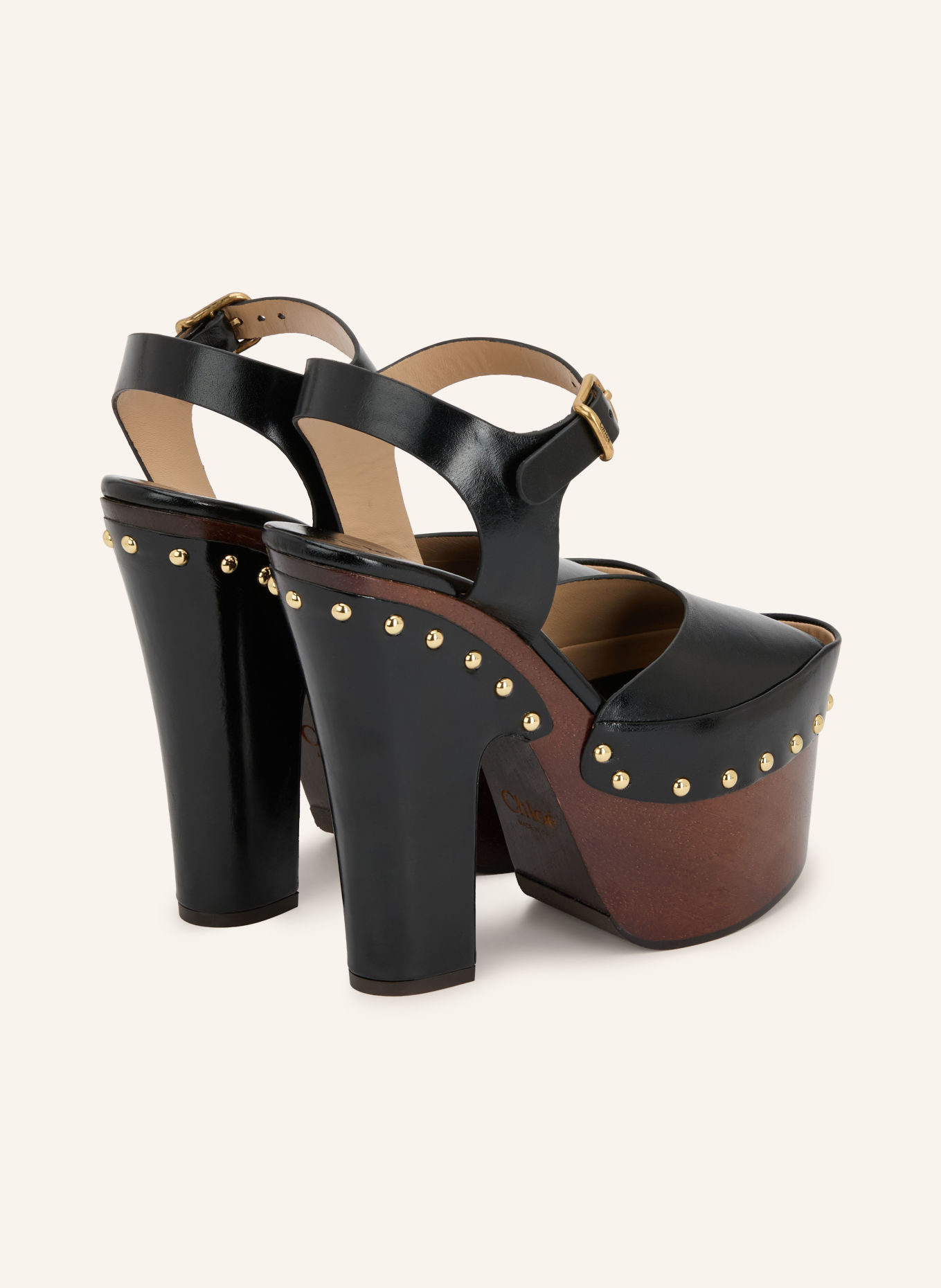 Chloé MERET-sandaler med plateau og nitter: 001 BLACK