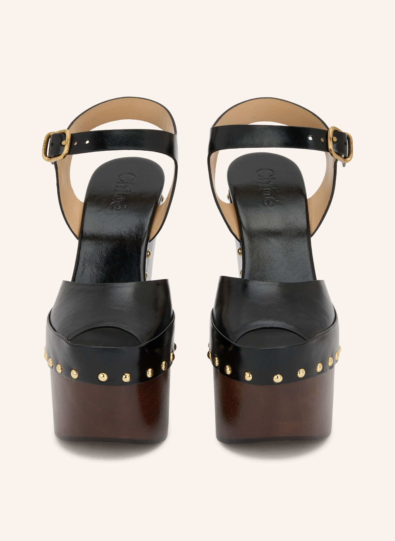 Chloé MERET-sandaler med plateau og nitter: 001 BLACK