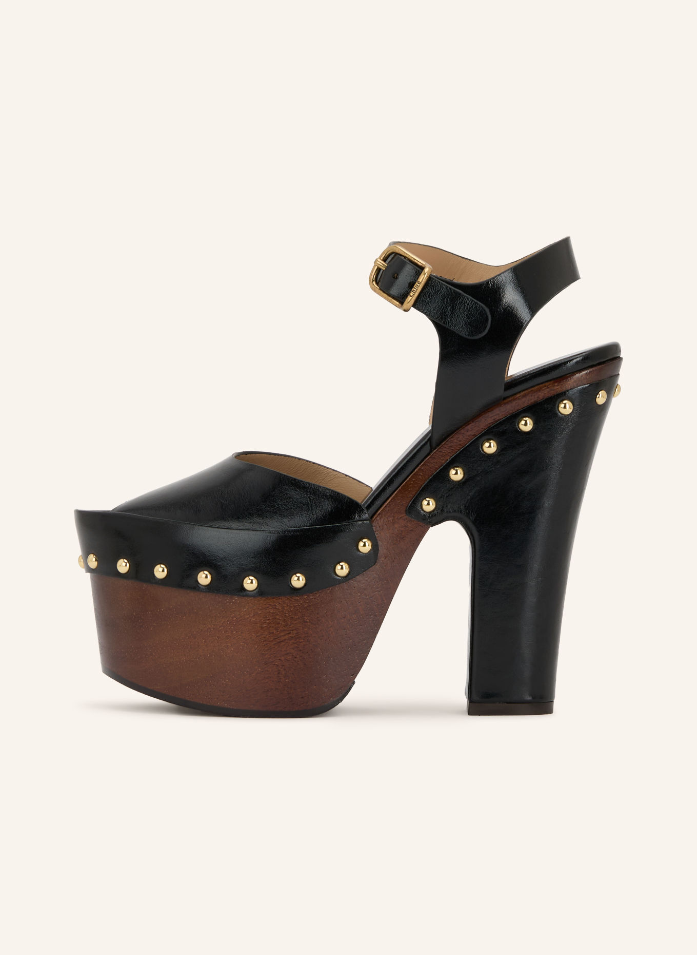 Chloé MERET-sandaler med plateau og nitter: 001 BLACK