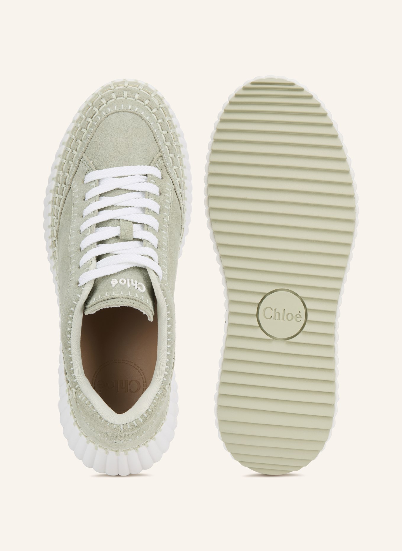 Chloé Plateau-Sneaker NAMA: 38A Light Eucalyptus